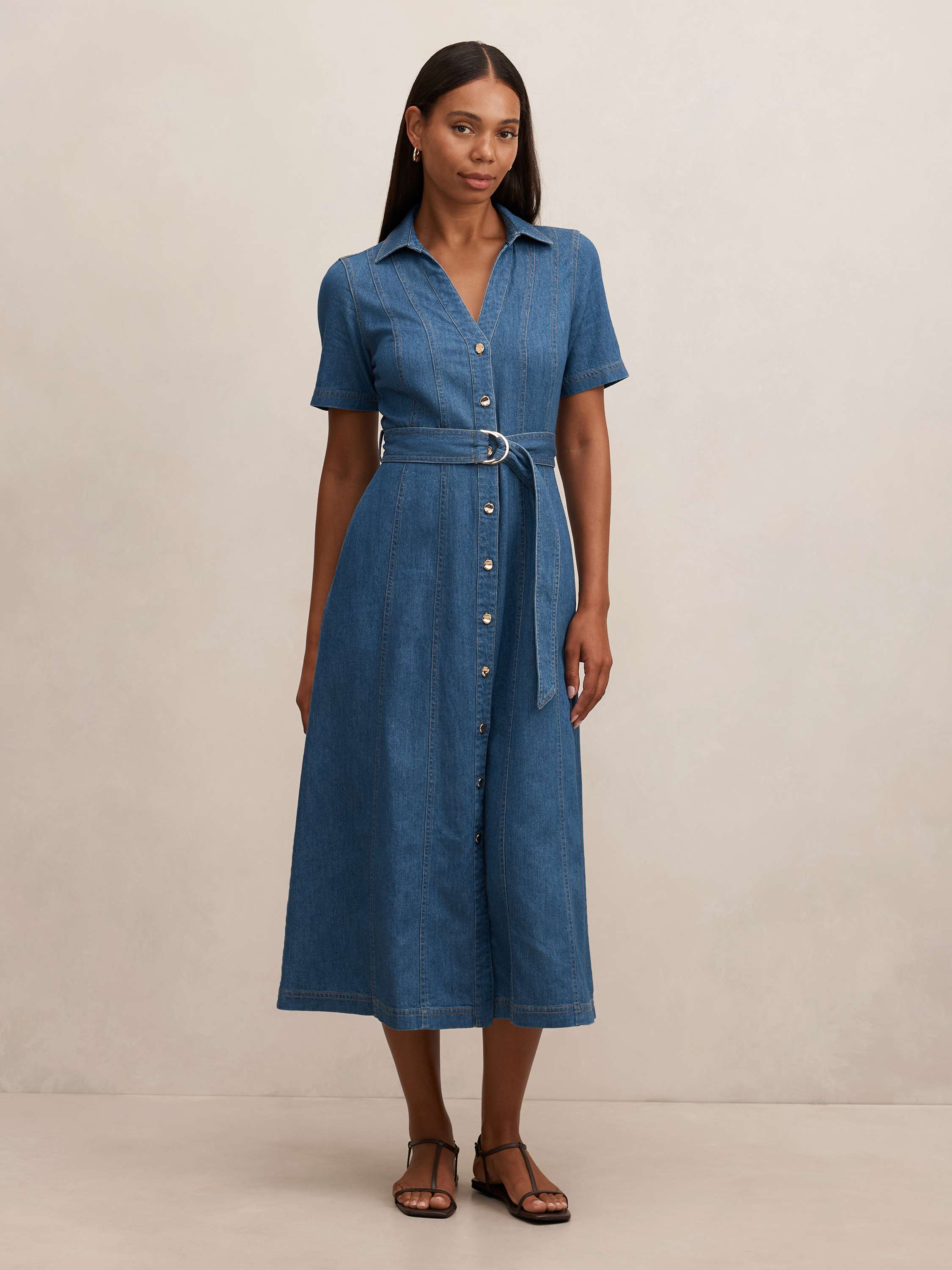 Josephine Short Sleeve Denim Dress