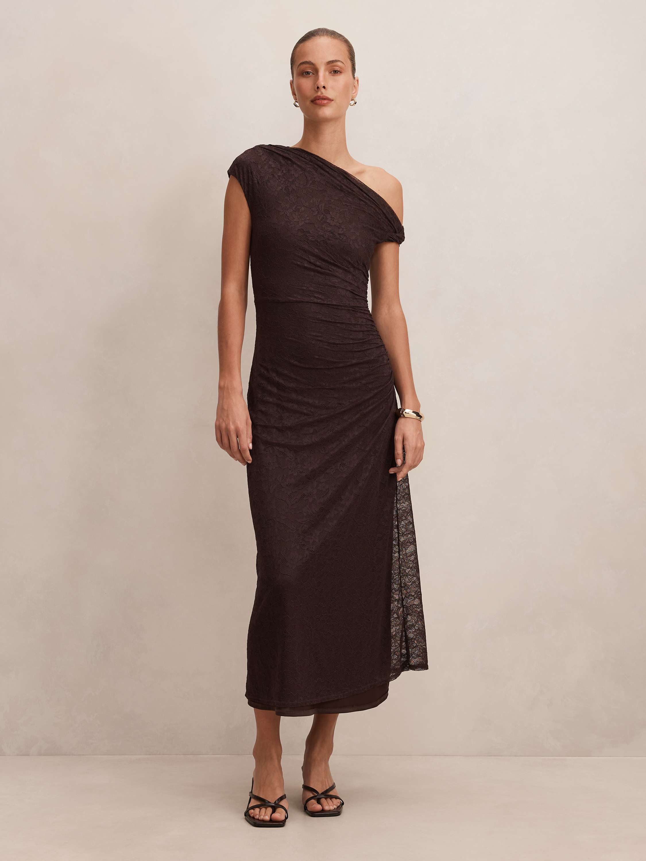 Paris Lace Asym Midi Dress