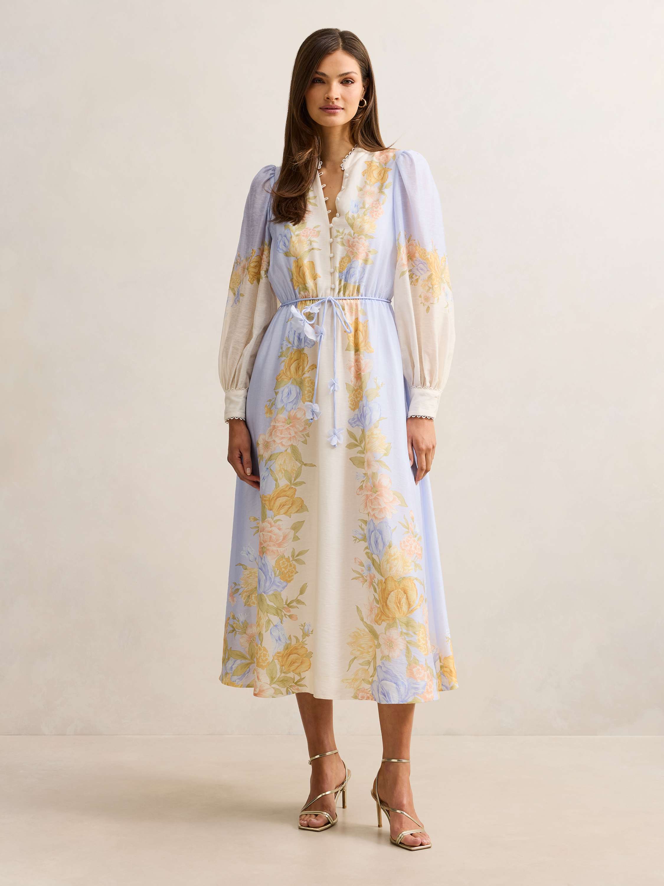 Christina Placement Print Midi Dress