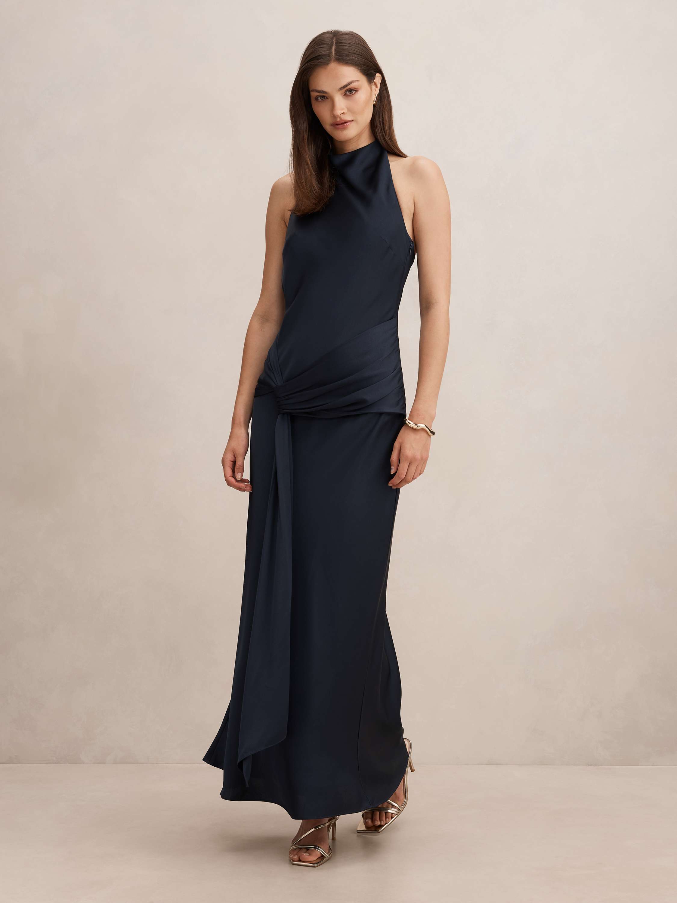Abby Halter Satin Maxi Dress