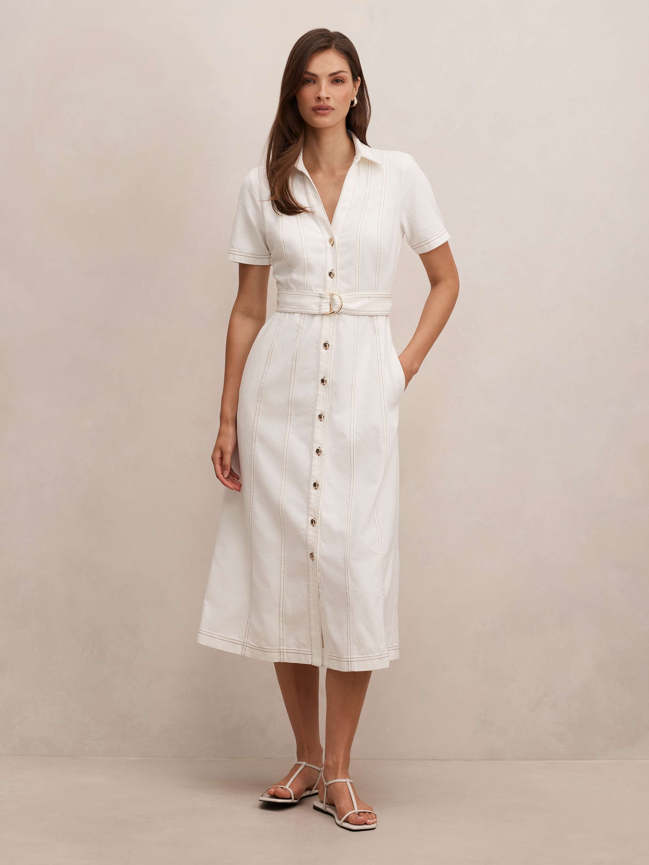 Josephine Short Sleeve Denim Midi Dress