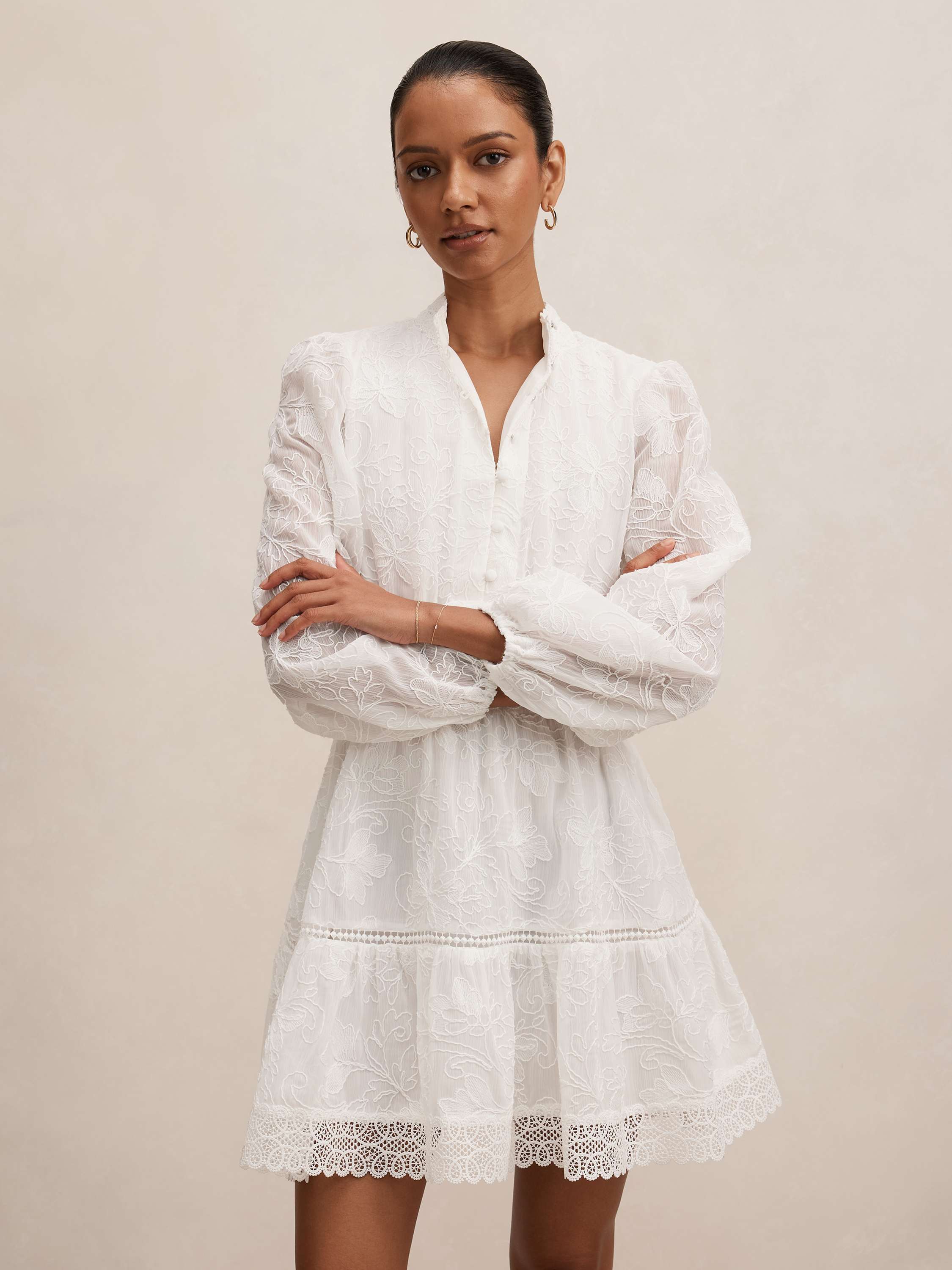 Thalia Petite Embroidered Mini Dress