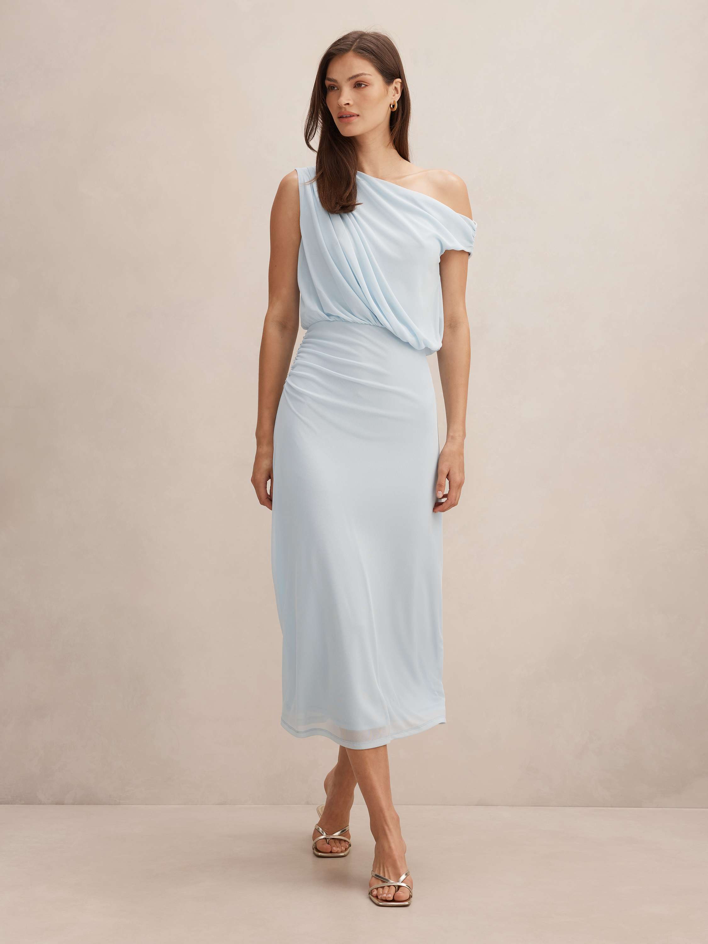 Honey Tipped Shoulder Midi Dress