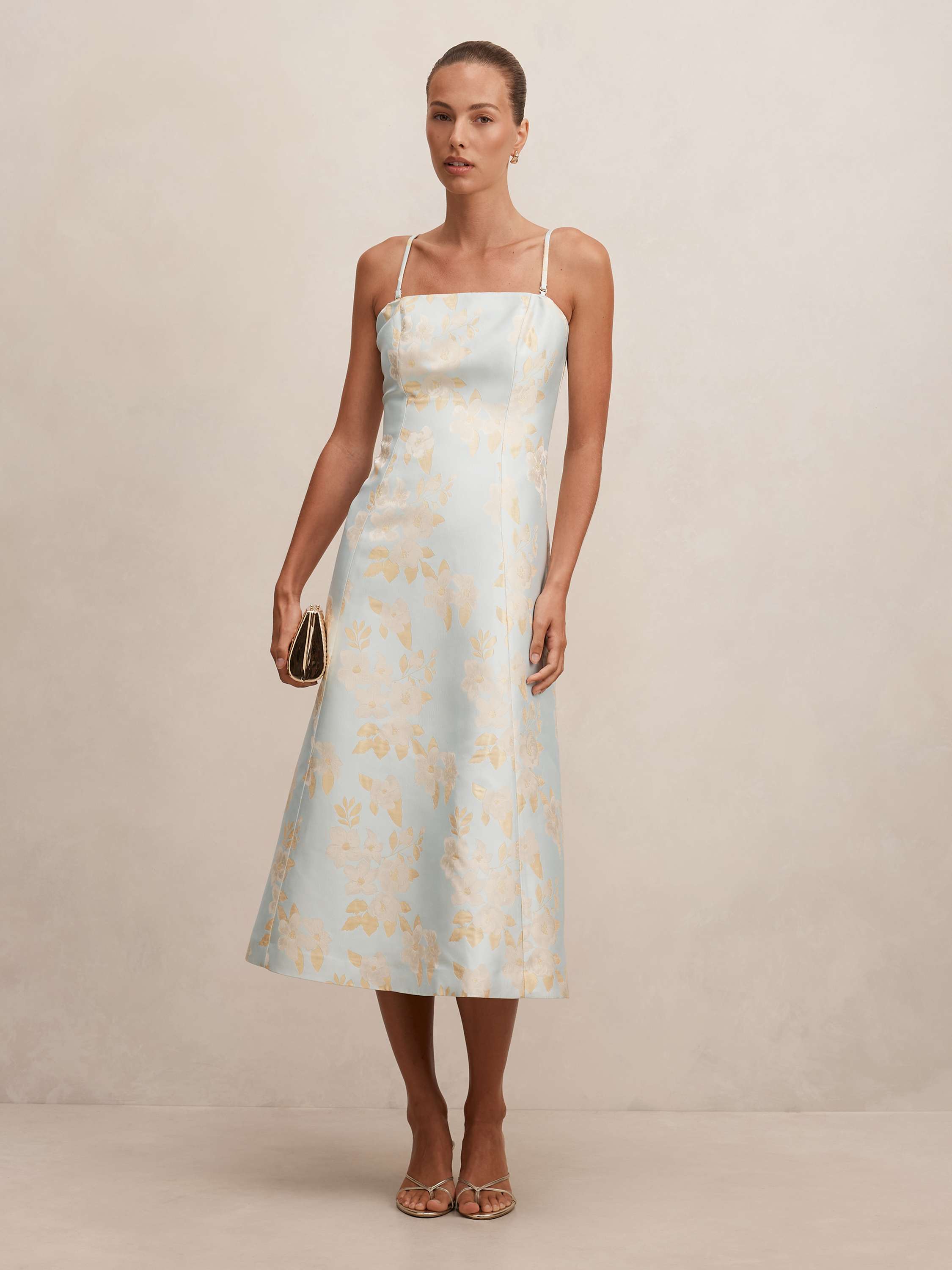 Charlotte Floral Jacquard Midi Dress