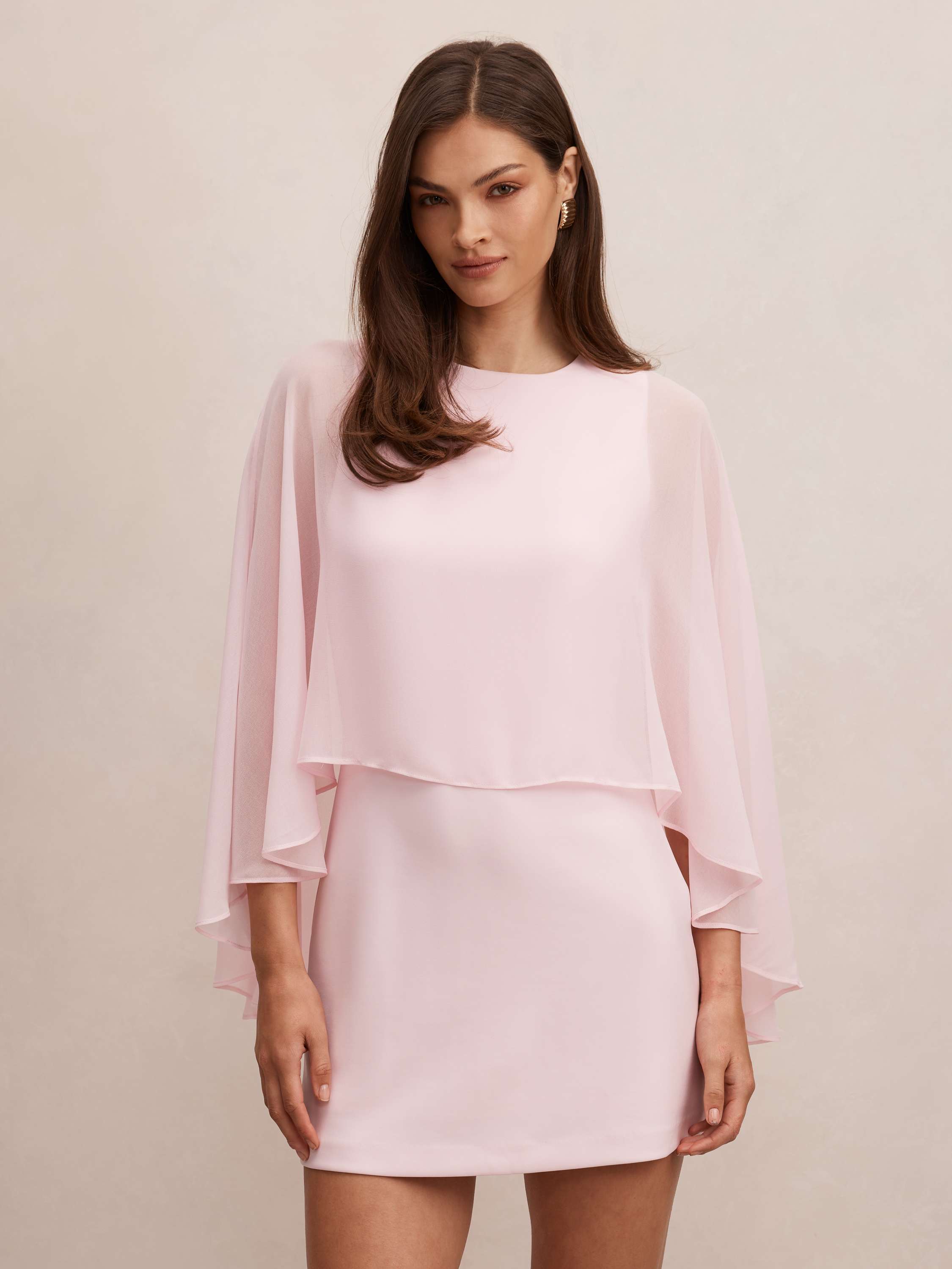 Irena Sheer Cape Mini Dress