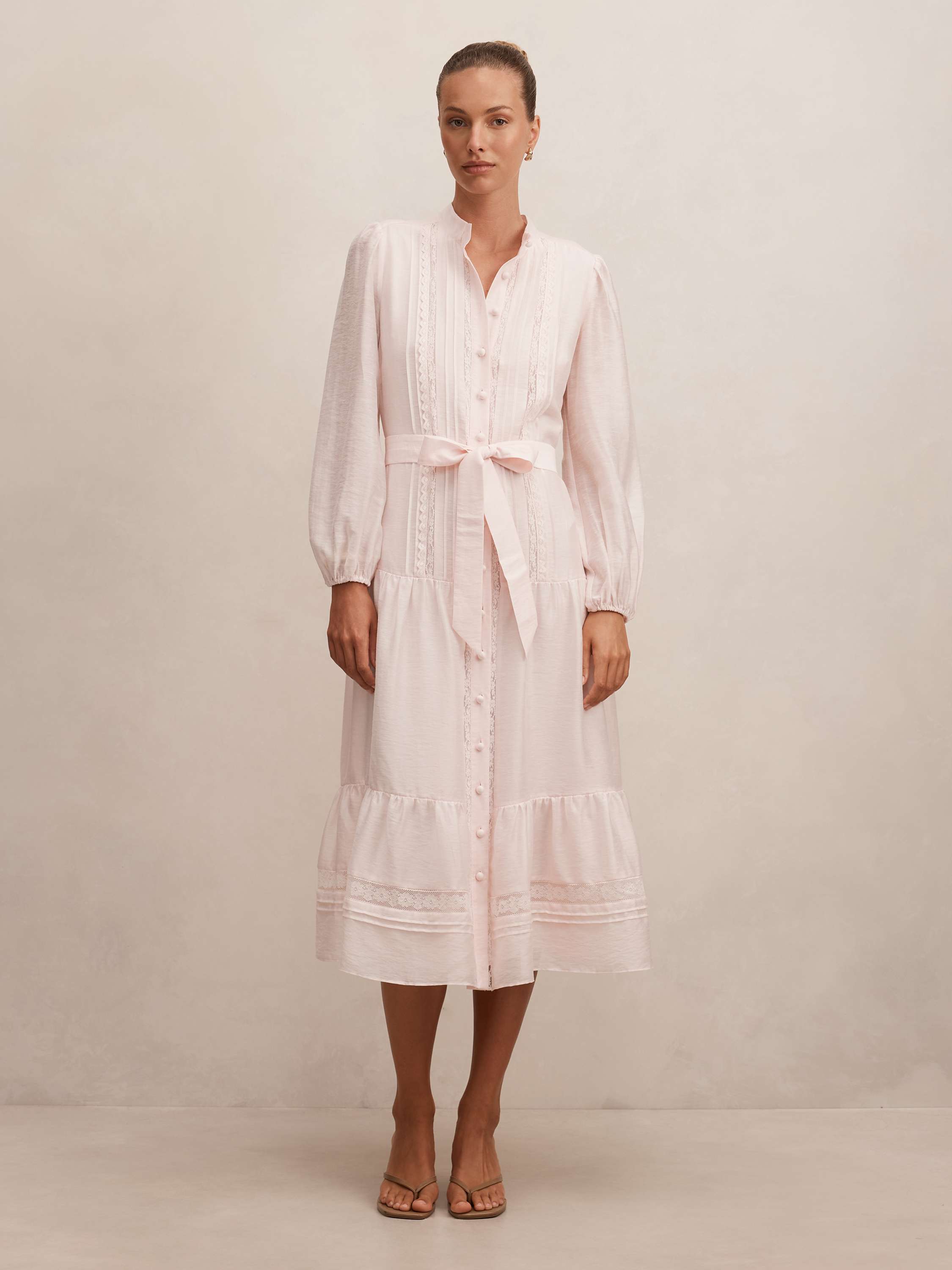 Rachel Lace Trim Midi Dress