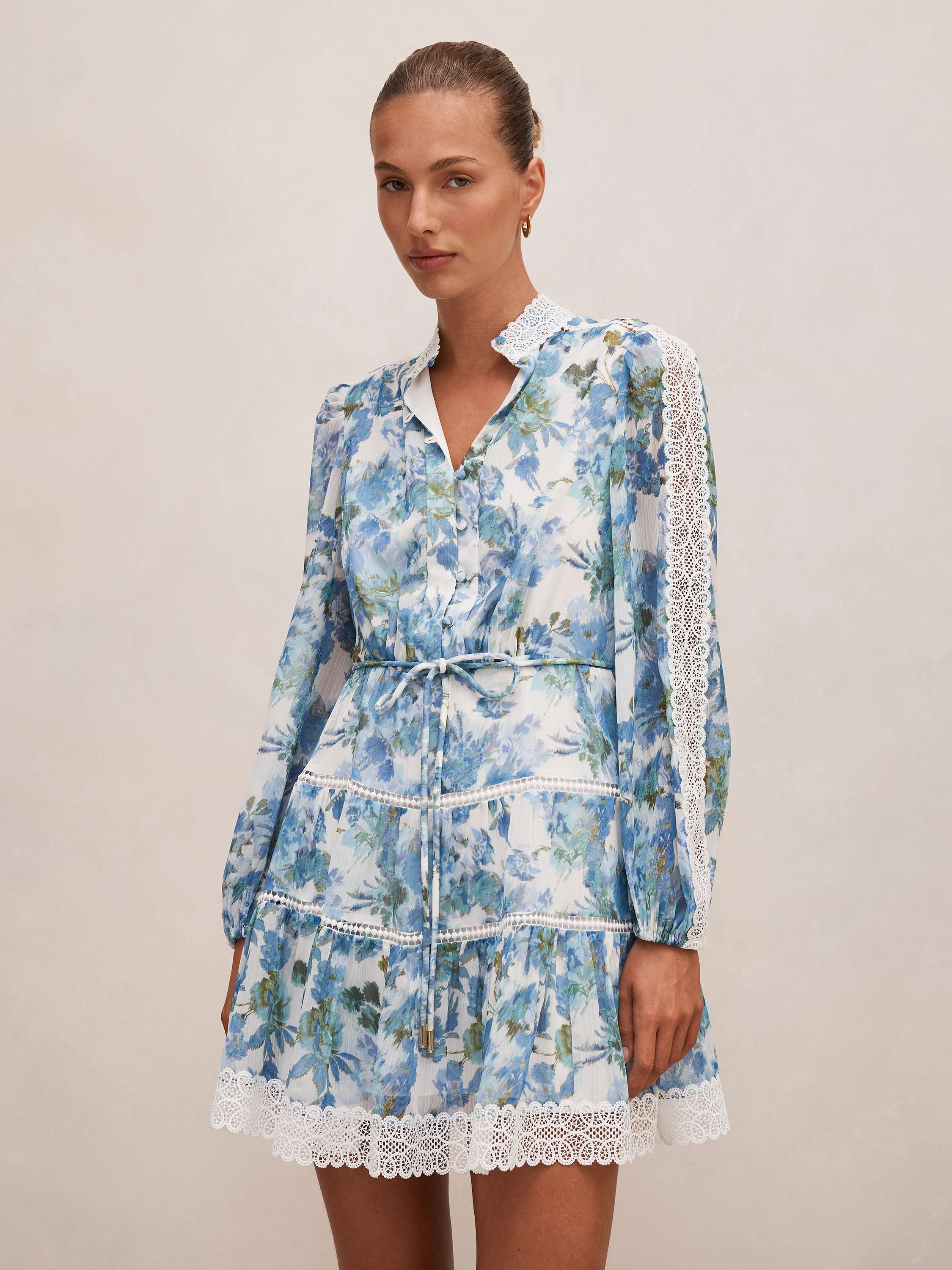Thalia Skater Trim Mini Dress