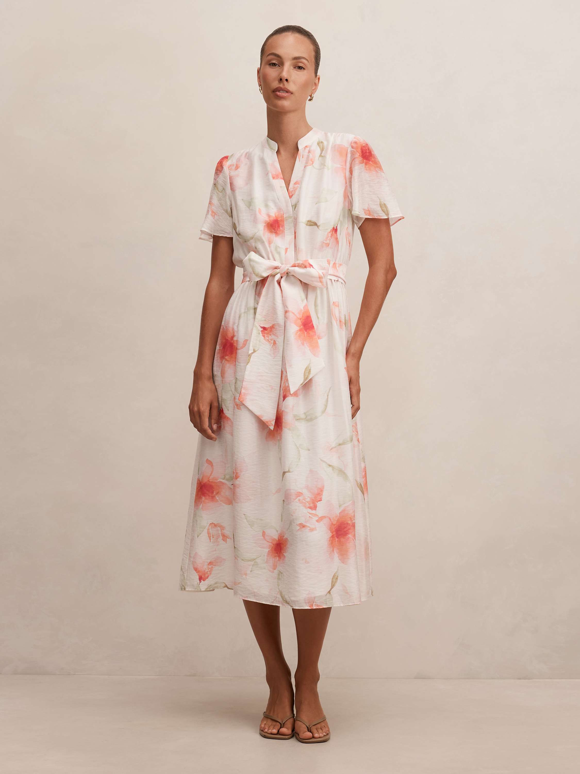 Dahlia Button Tie Midi Dress