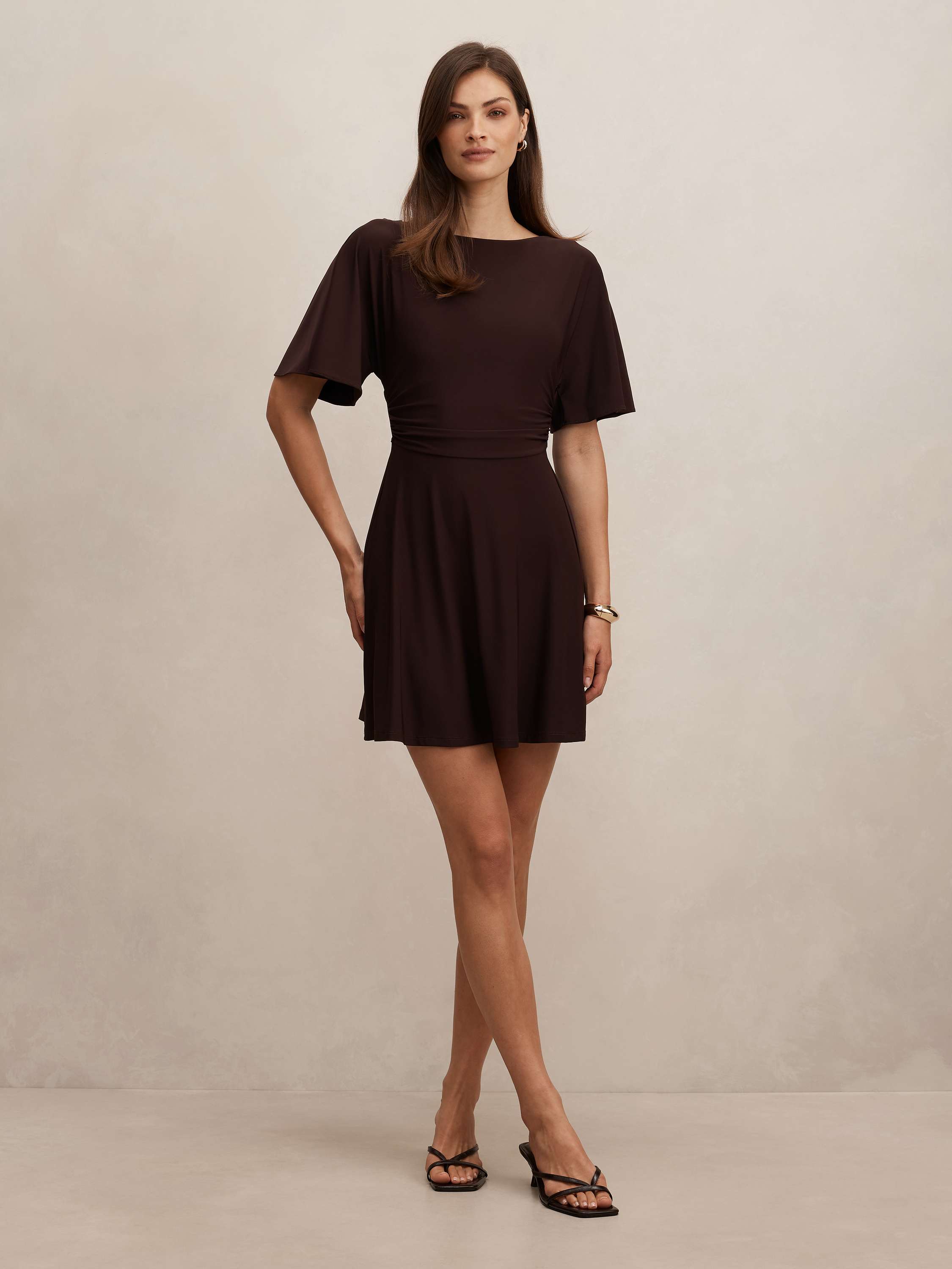 Cora Flutter Sleeve Tie Mini Dress