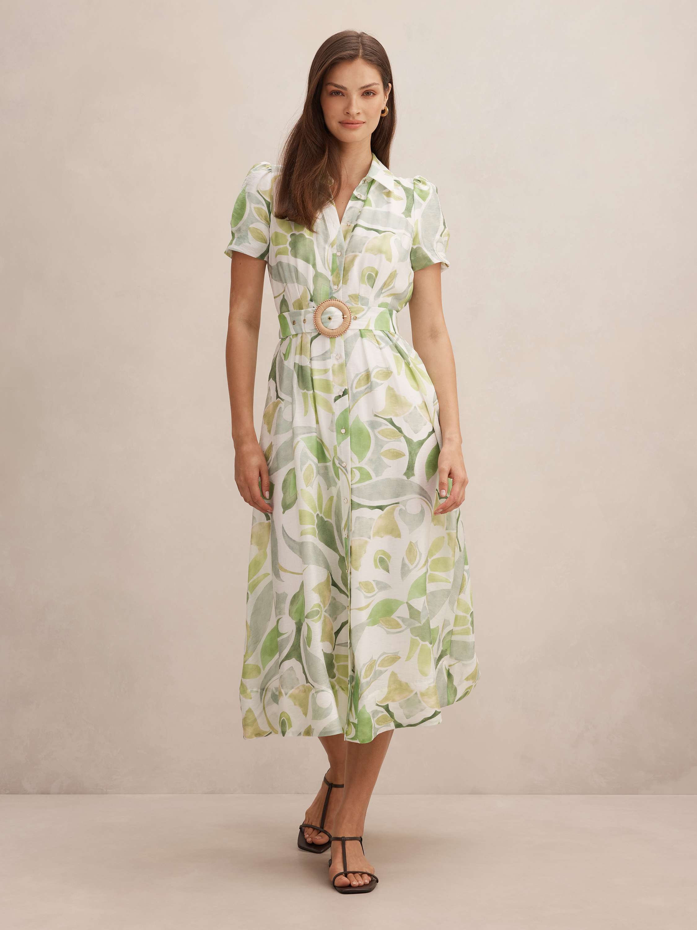 Avery Short Sleeve Seam Detail Midi Dress