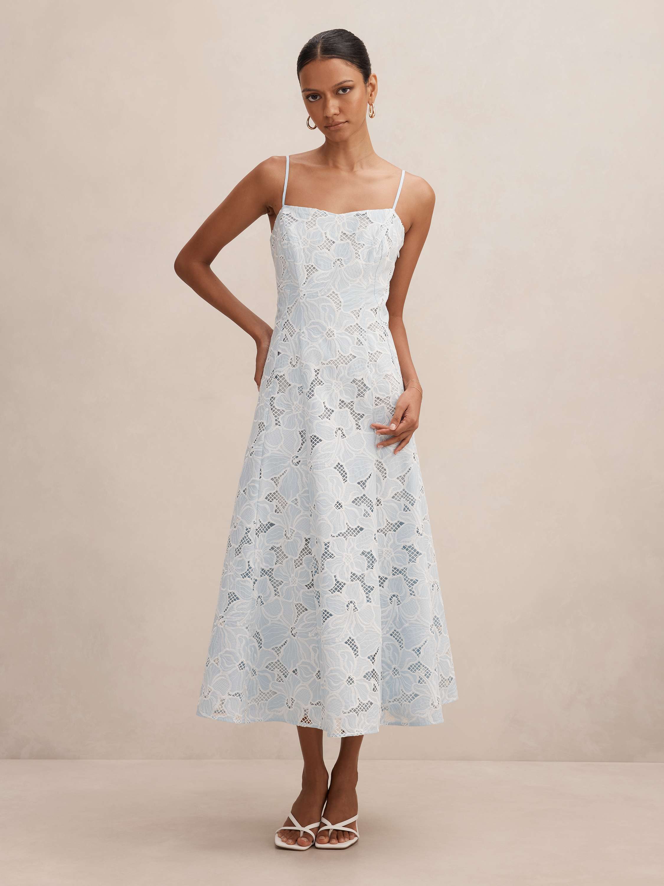 Millie Petite Embroidered Midi Dress