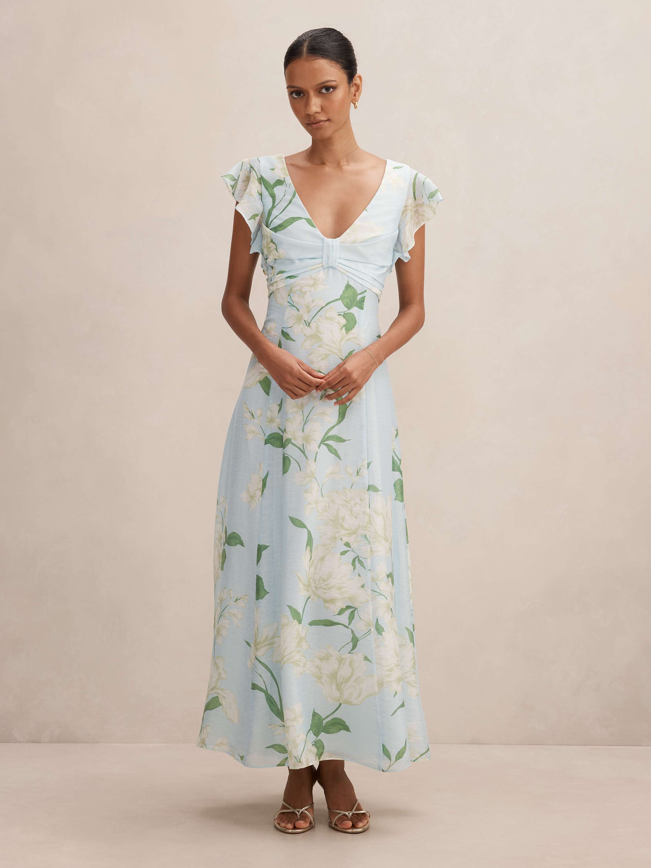 Brenda Petite Flutter Sleeve Maxi