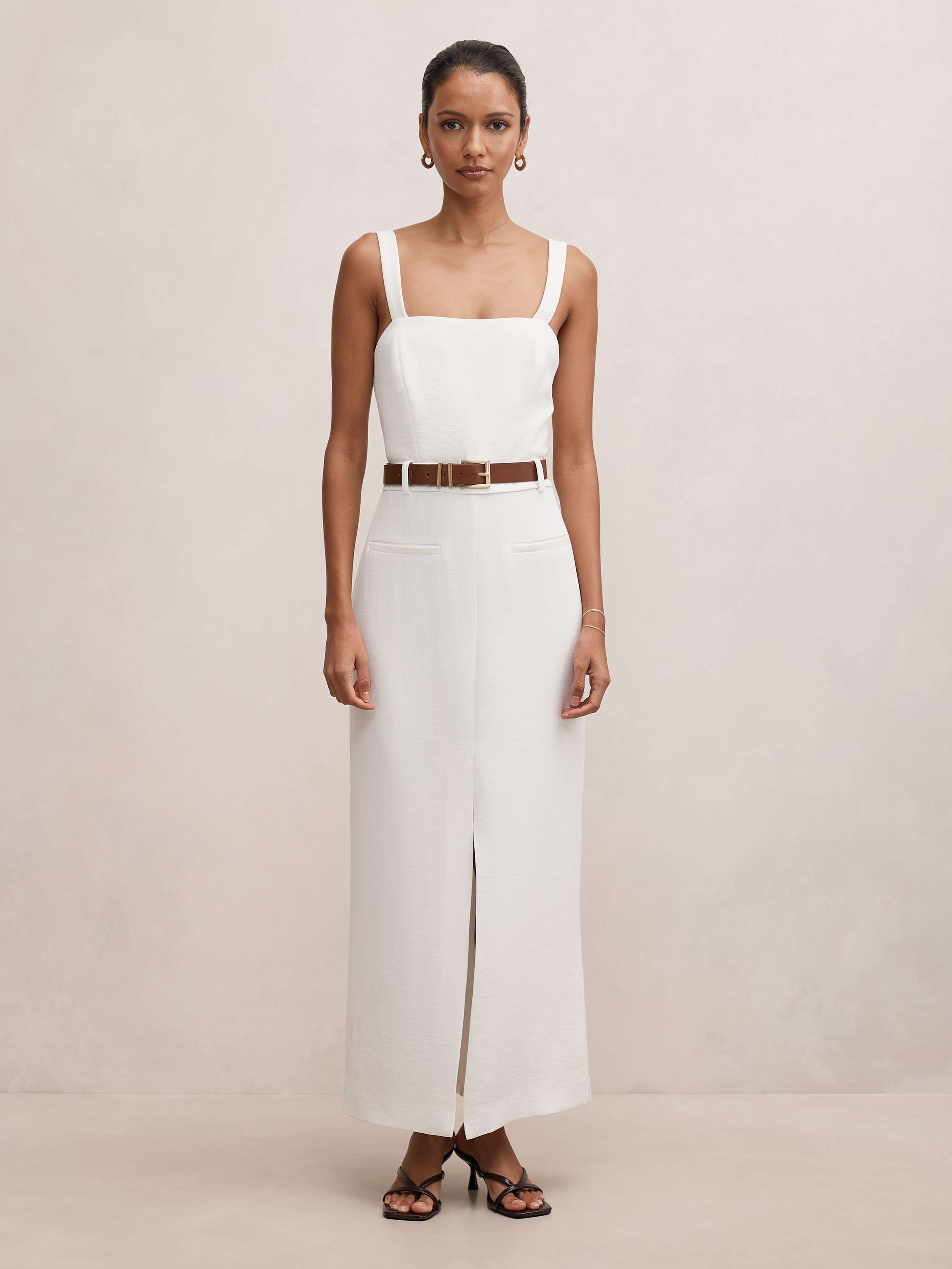 Sara Petite Tailored Column Midi Dress