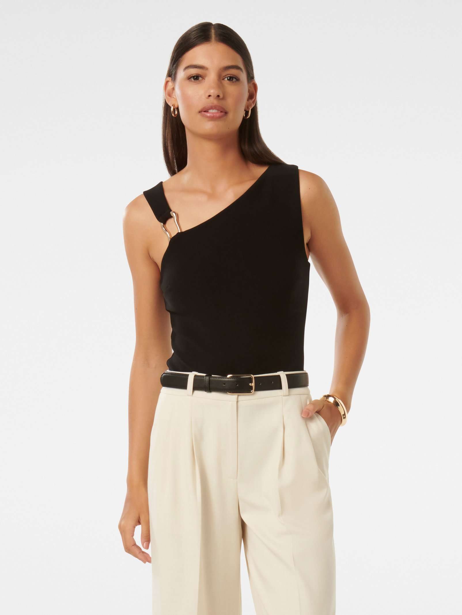 Helene Hardware Detail Crepe Tank Top