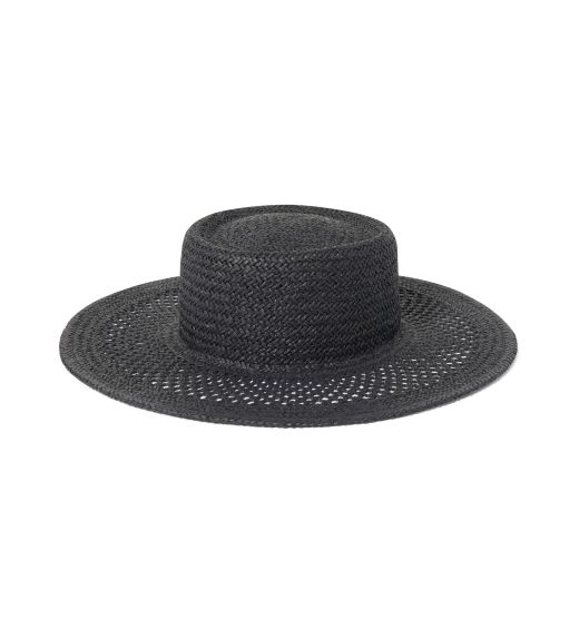 Tyra Open Weave Boater Hat