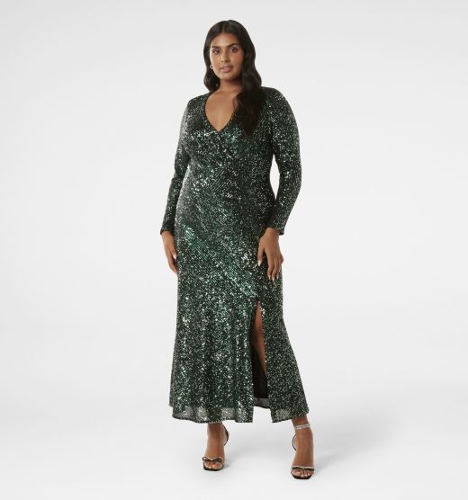 Laurie Curve Sequin Long Sleeve Gown