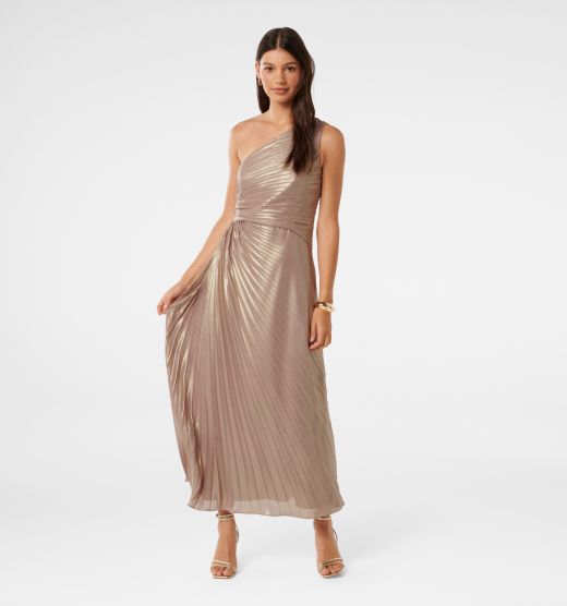 Taylah Metallic One Shoulder Dress