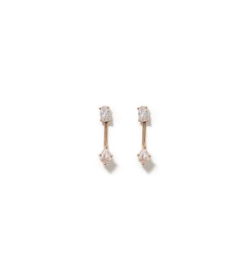 Cary CZ Front Back Earring