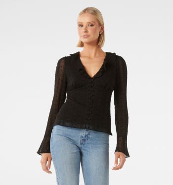 Demi Embroidered Frill Top