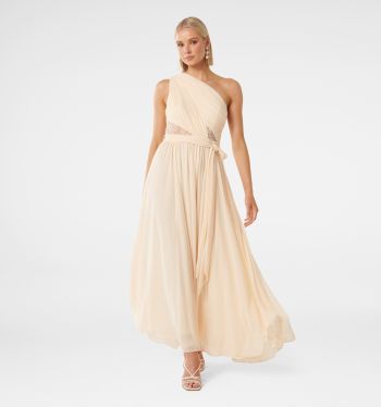 Luca One Shoulder Pleated Maxi Dress