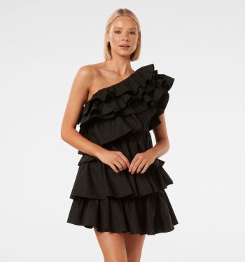 Hailey Cotton One Shoulder Mini Dress