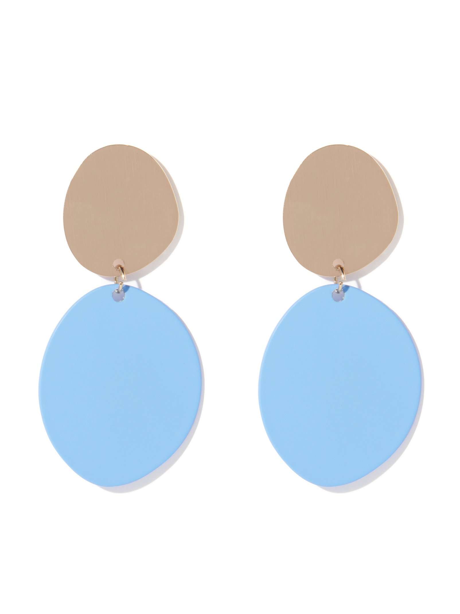 Olympia Coated Organic Disc Drop Earring