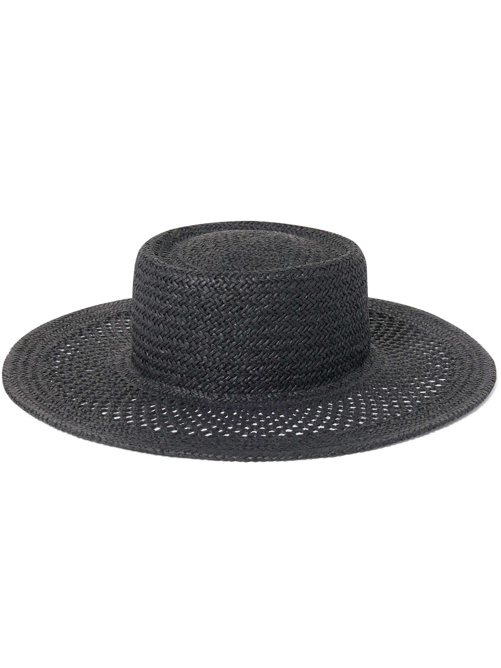 Tyra Open Weave Boater Hat