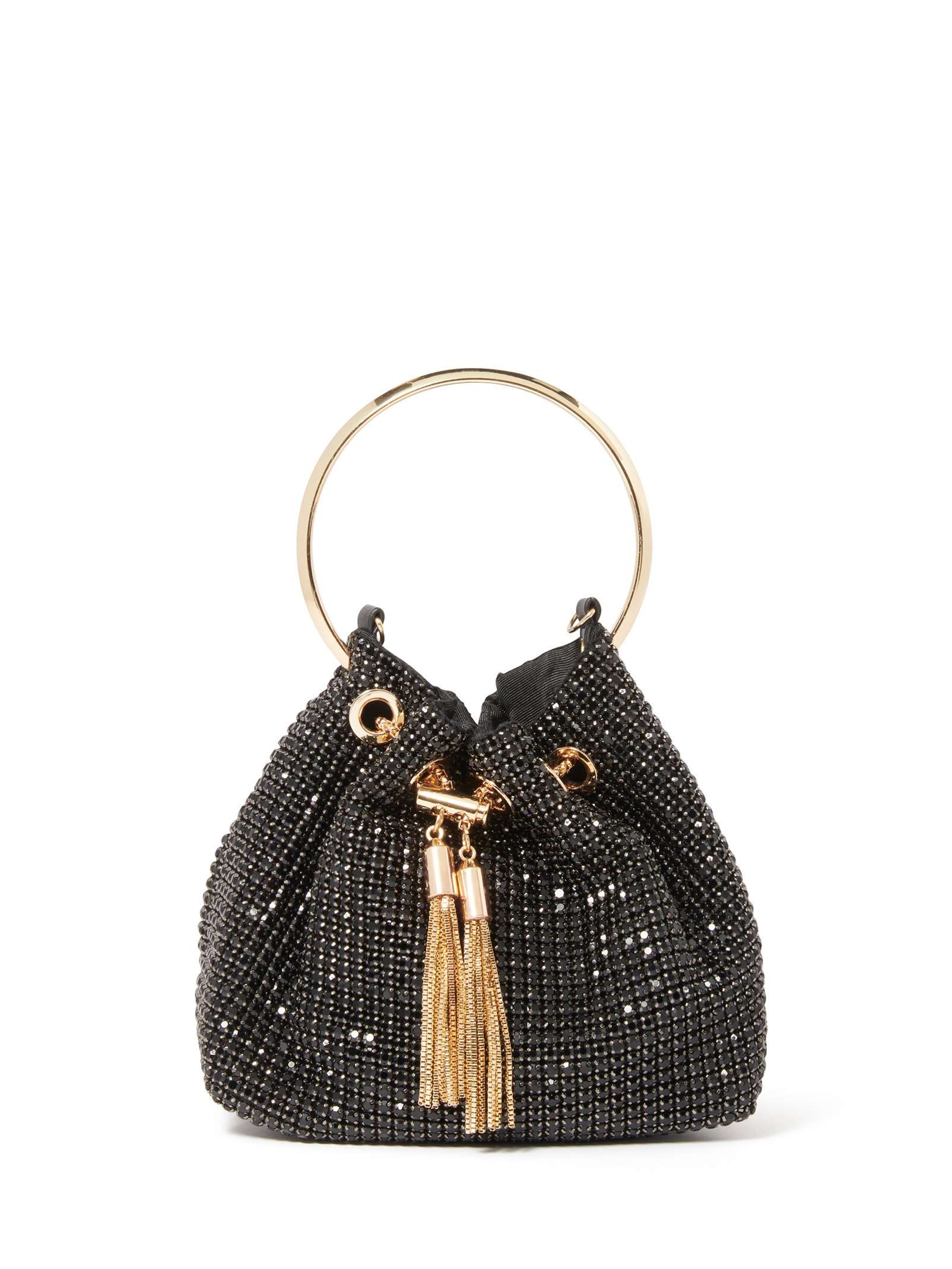 Skylah Sparkle Metal Handle Clutch