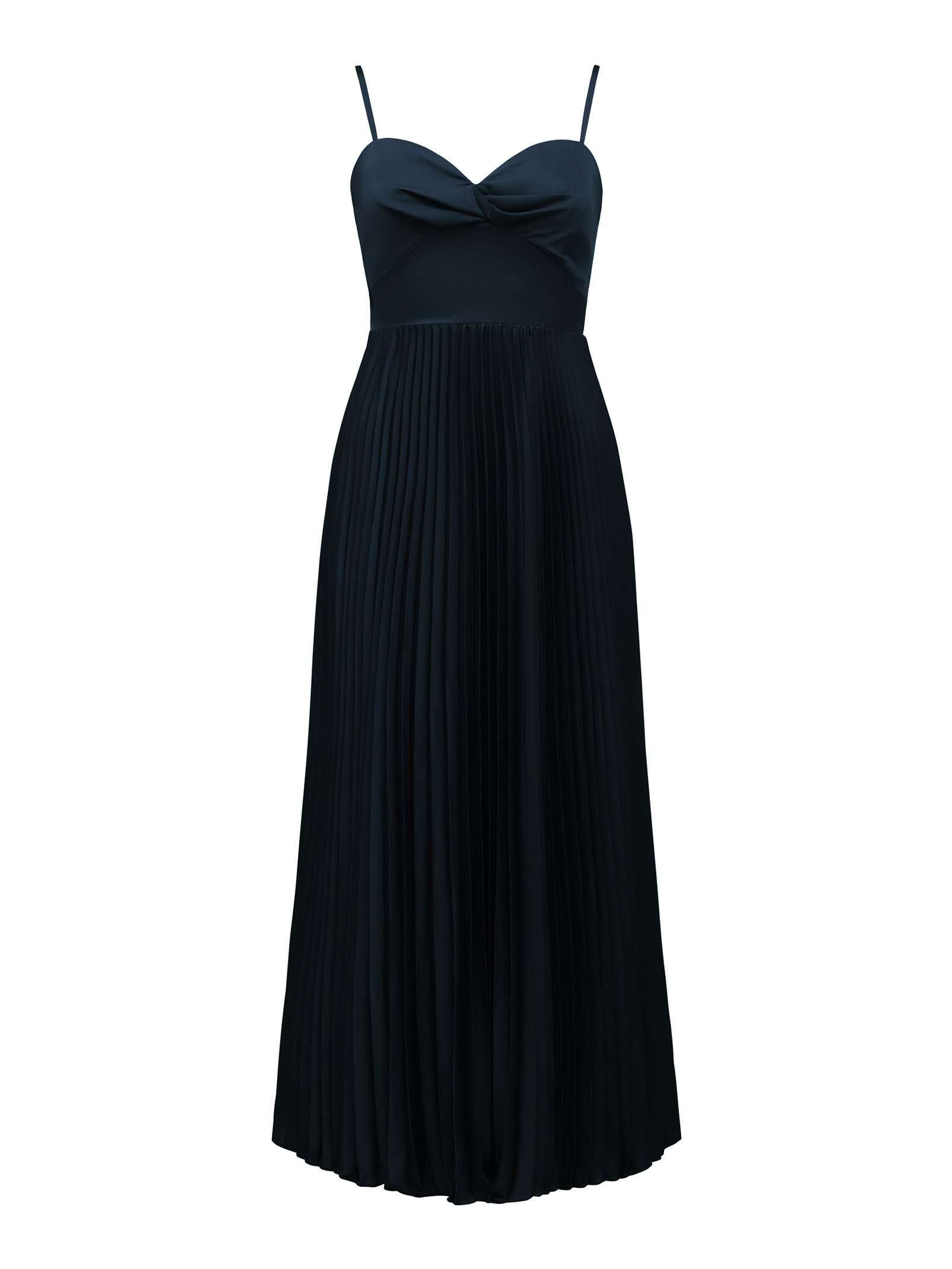knee length dresses for ladies Brown Pleated Chloe Maxi Dress