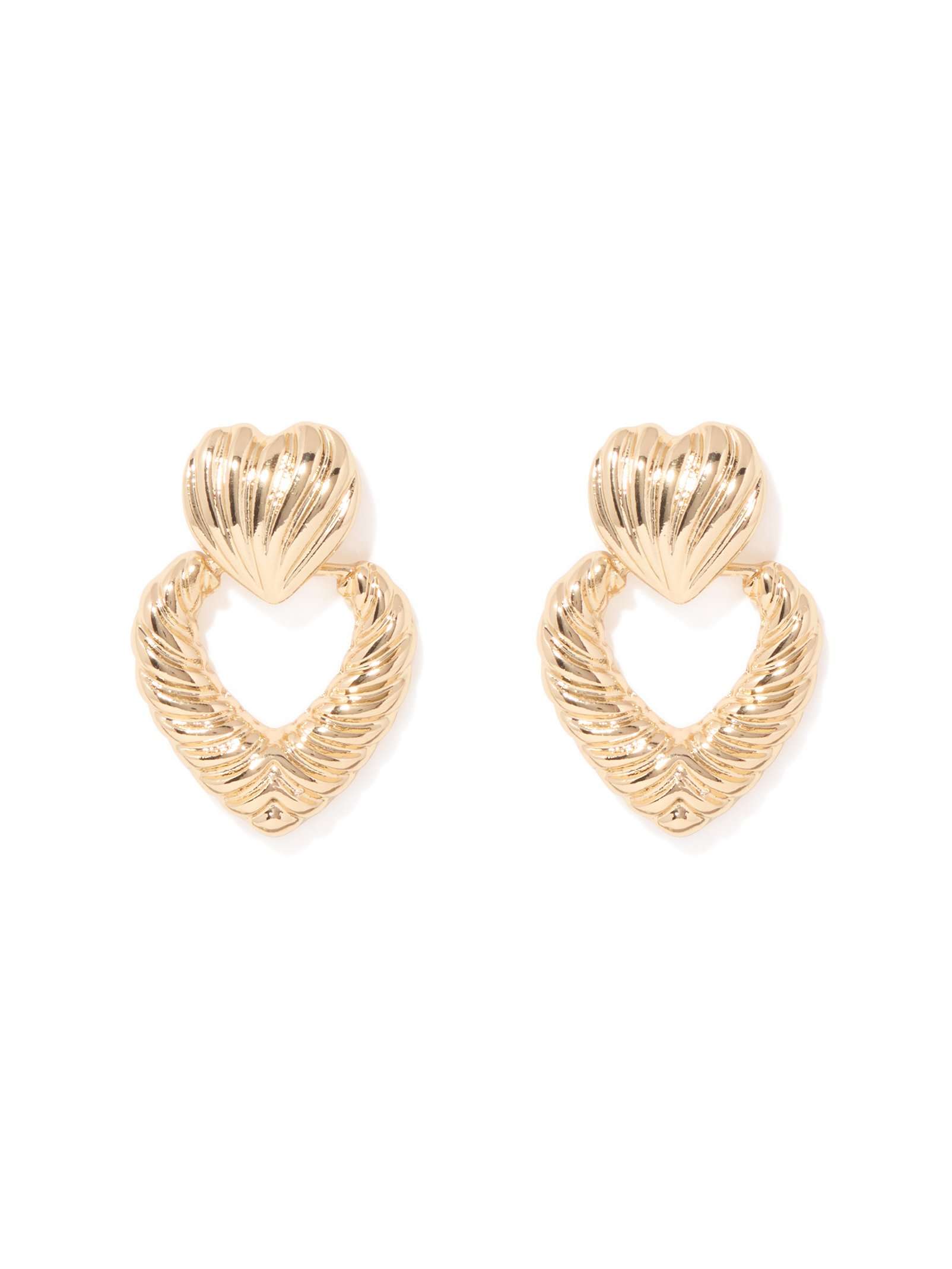 Emerald Panel Heart Earring