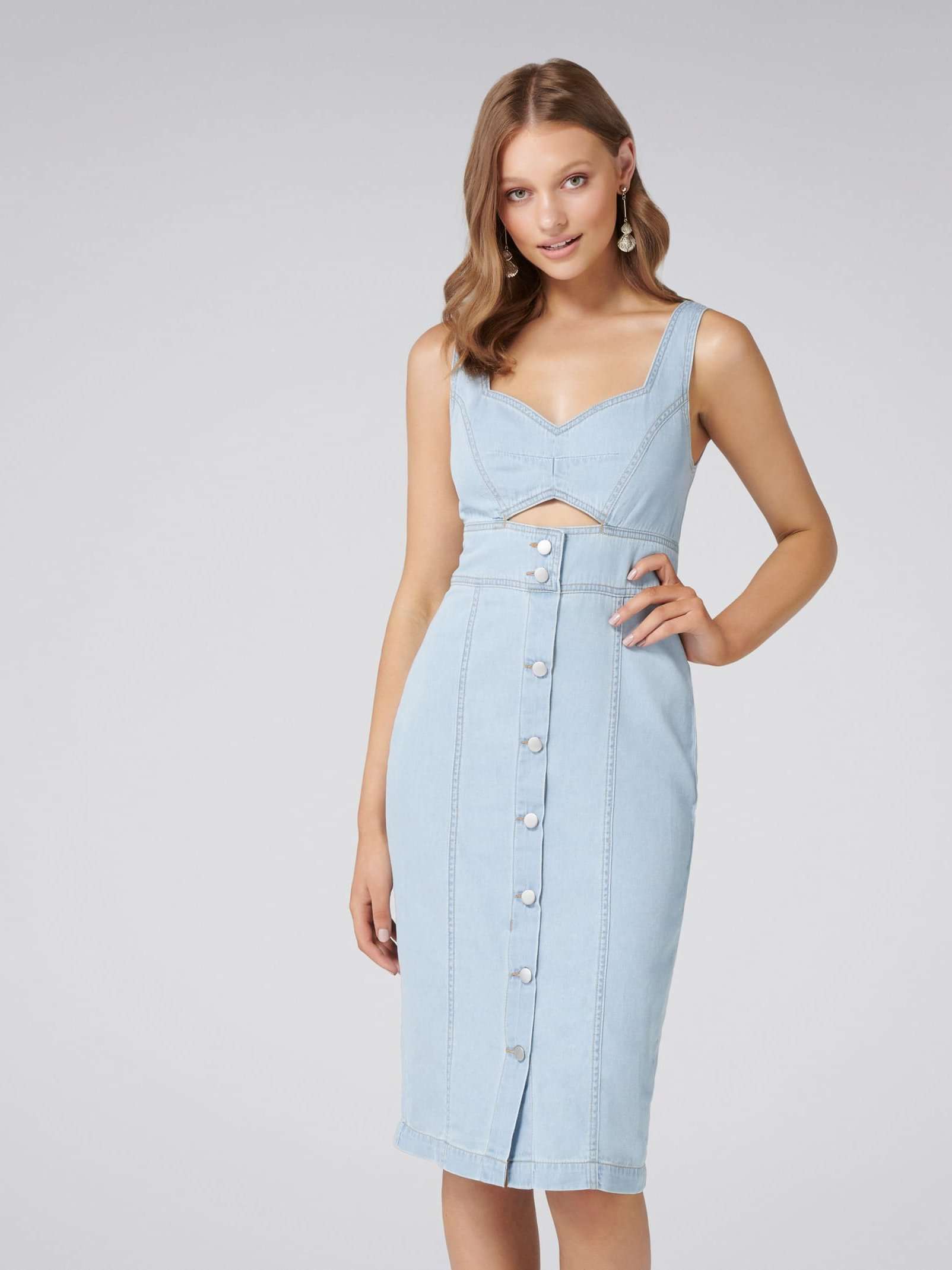 white christmas dresses Elan / Delilah Midi Cut Out Dress / Small main image 0