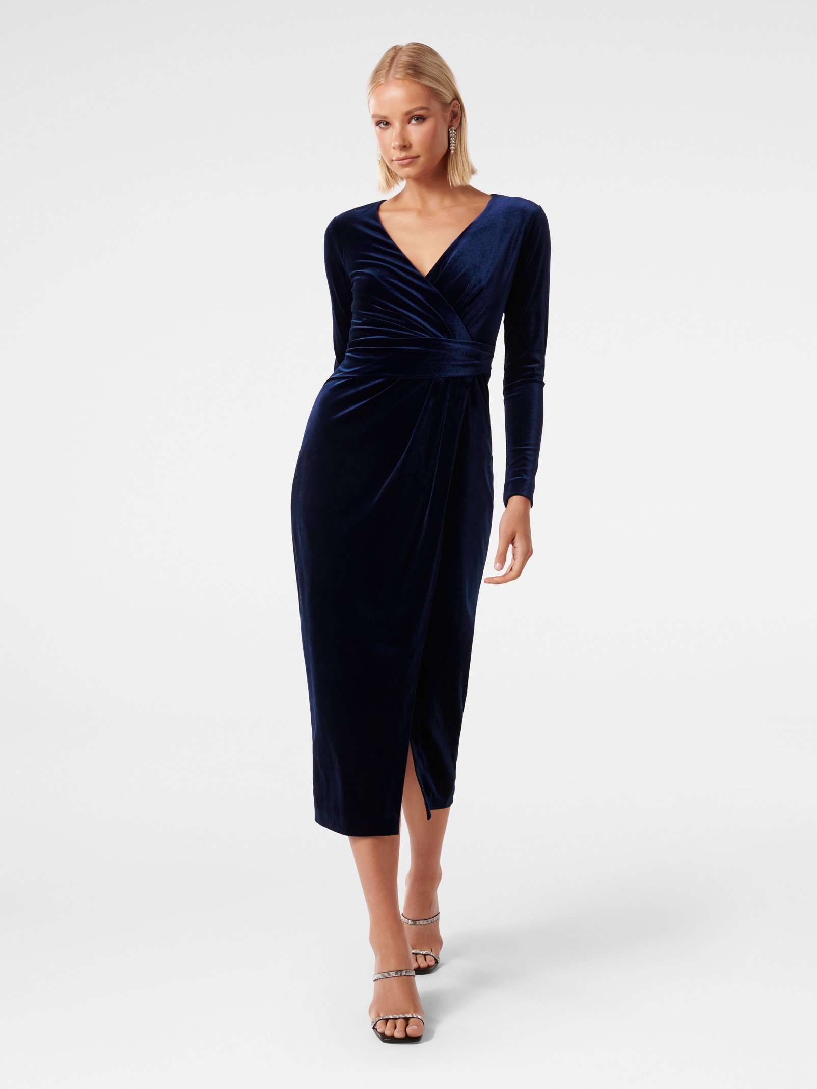 Julianne Wrap Velvet Midi Dress