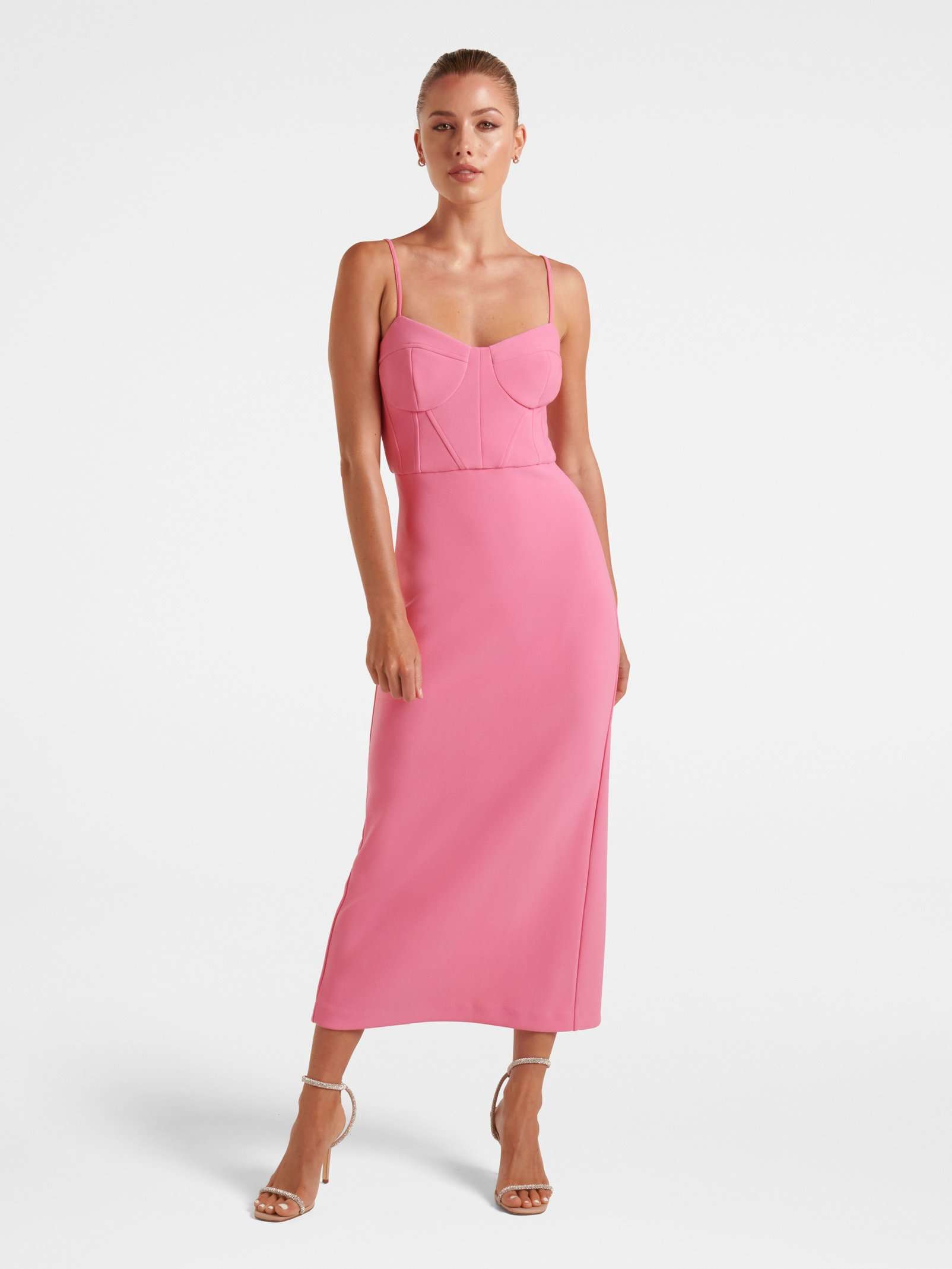 Buy Carnation Pink Elsa Corset Bodycon Midi Dress - Forever New Buy Carnation Pink Elsa Corset Bodycon Midi Dress - Forever New