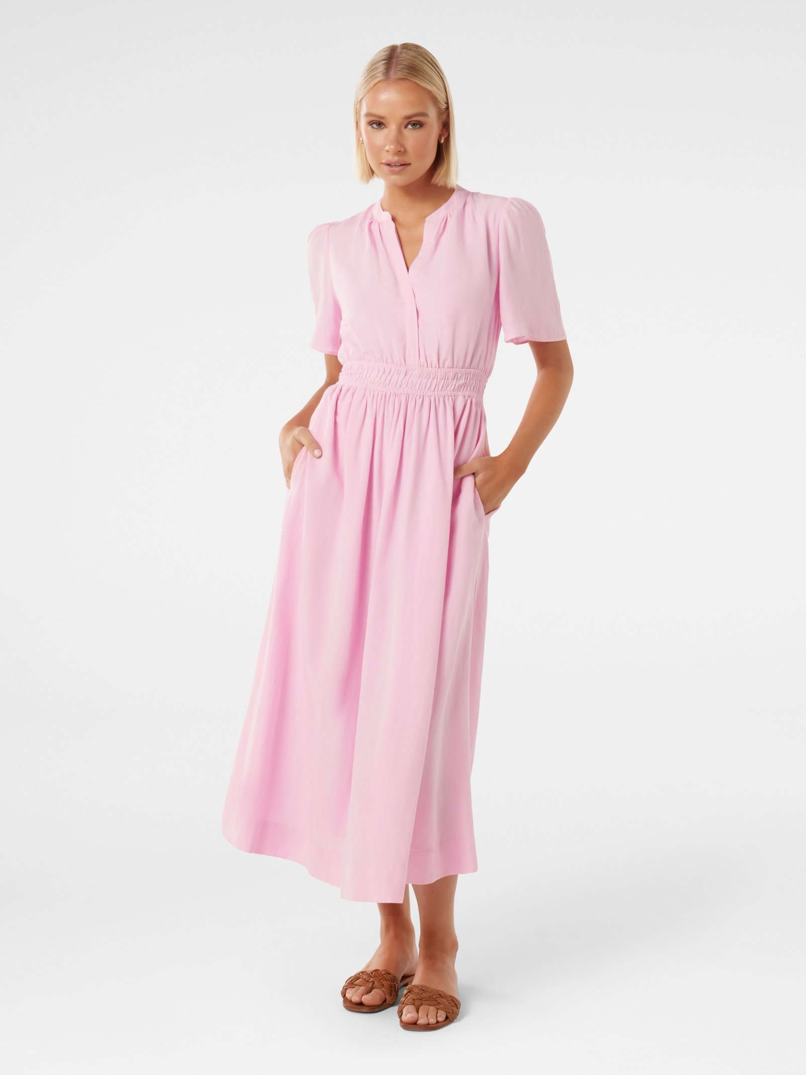 Tessa Elastic Waist Midi Dress