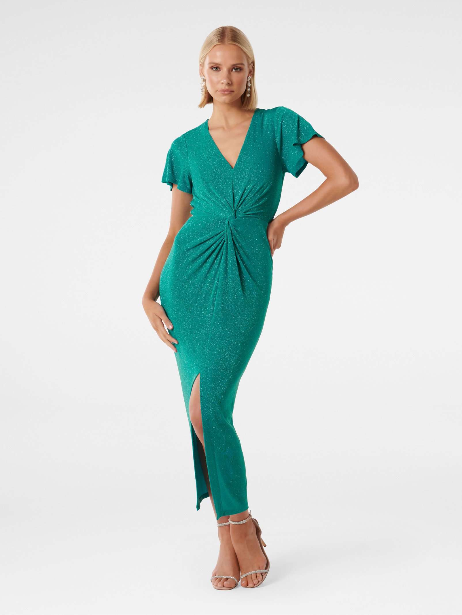 Carter Flutter Sleeve Midi Dress
