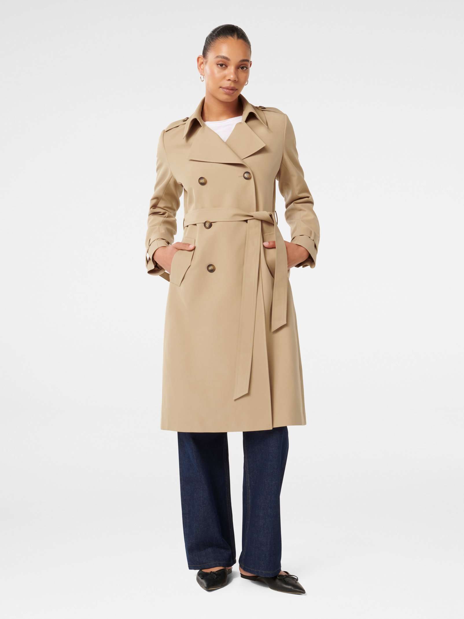 Monica Fur Collar Wrap Coat