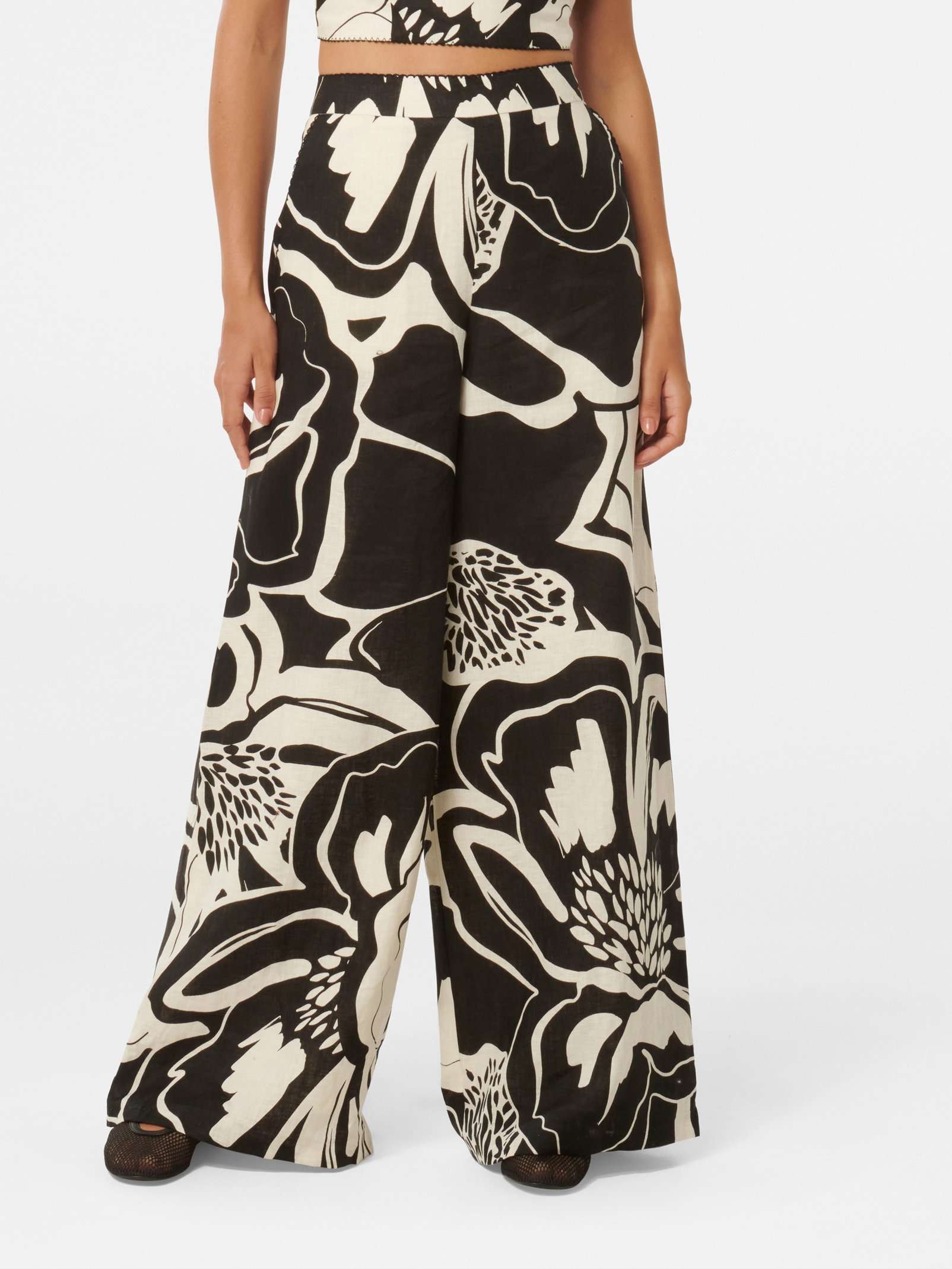 Ebony Wide Leg Linen Pant