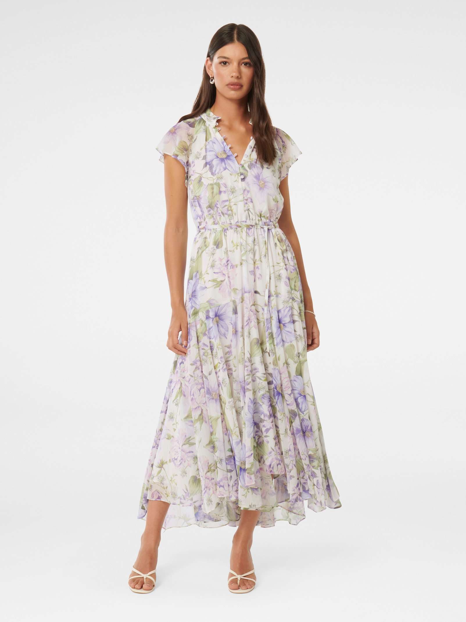 Buy Selene Floral Freya Flutter Sleeve Midi Dress Online Buy Selene Floral Freya Flutter Sleeve Midi Dress Online