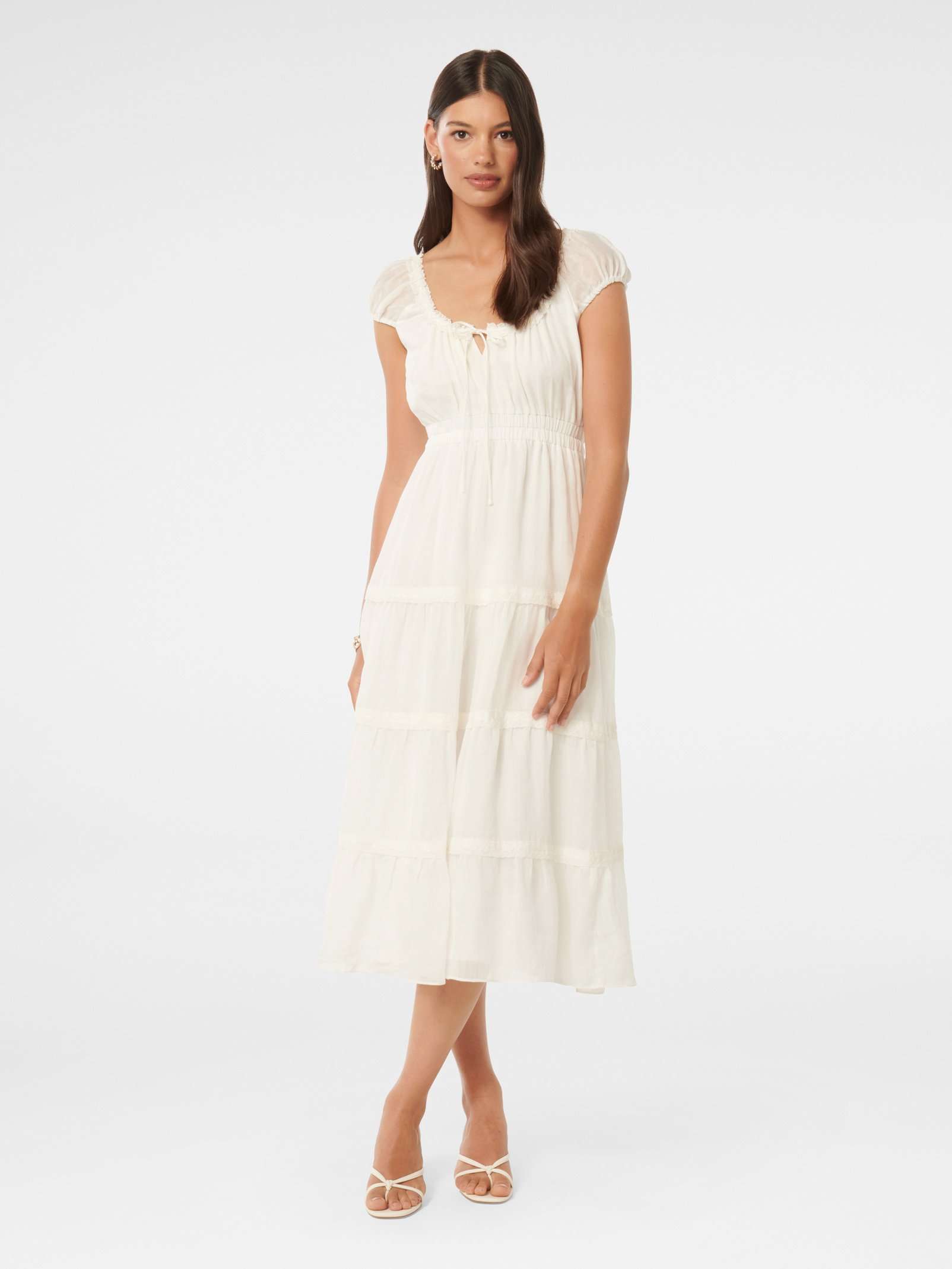 Buy Porcelain Tuscany Trim Detail Midi Dress Online