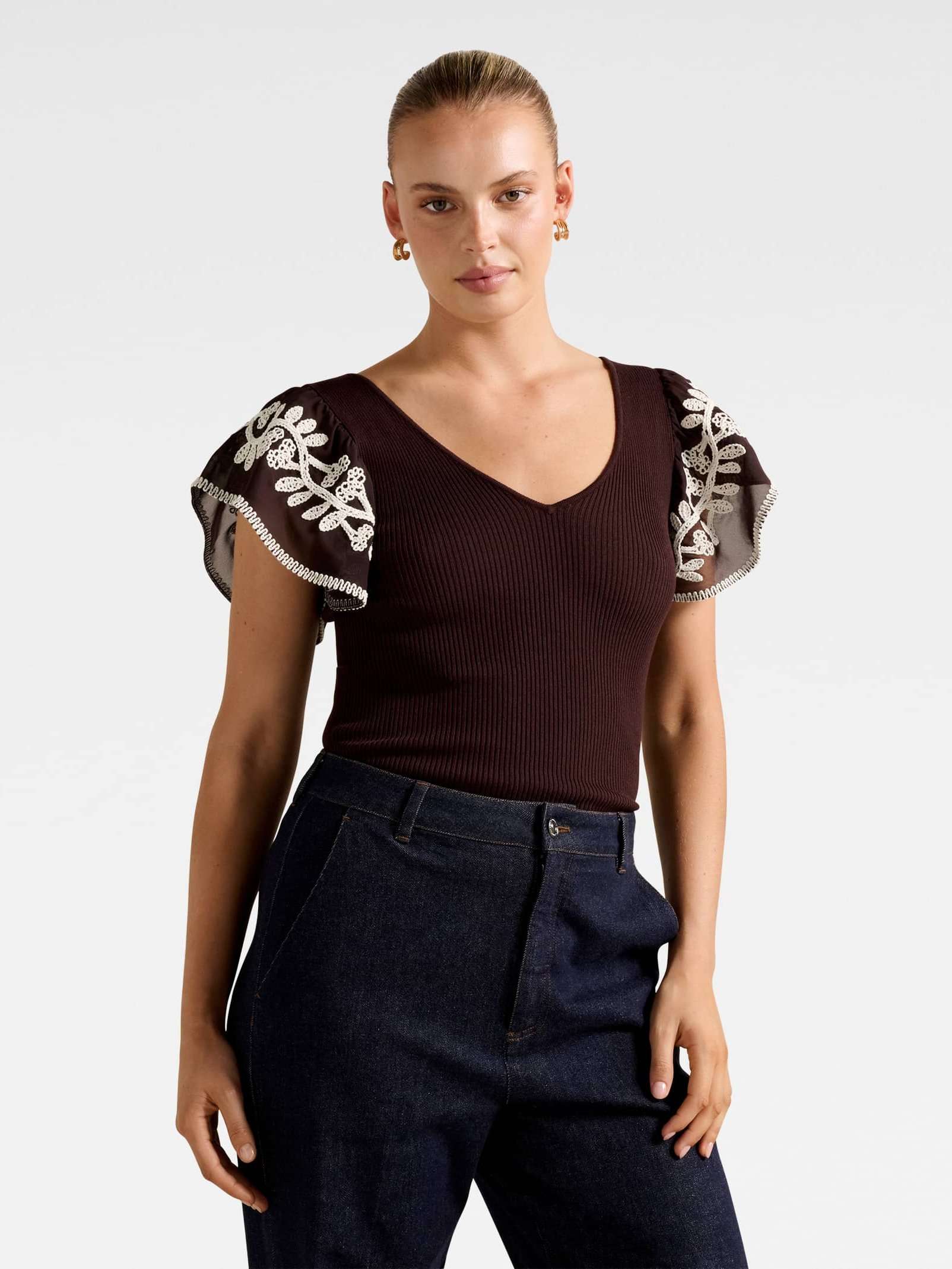 Elodie Frill Sleeve Knit Tank