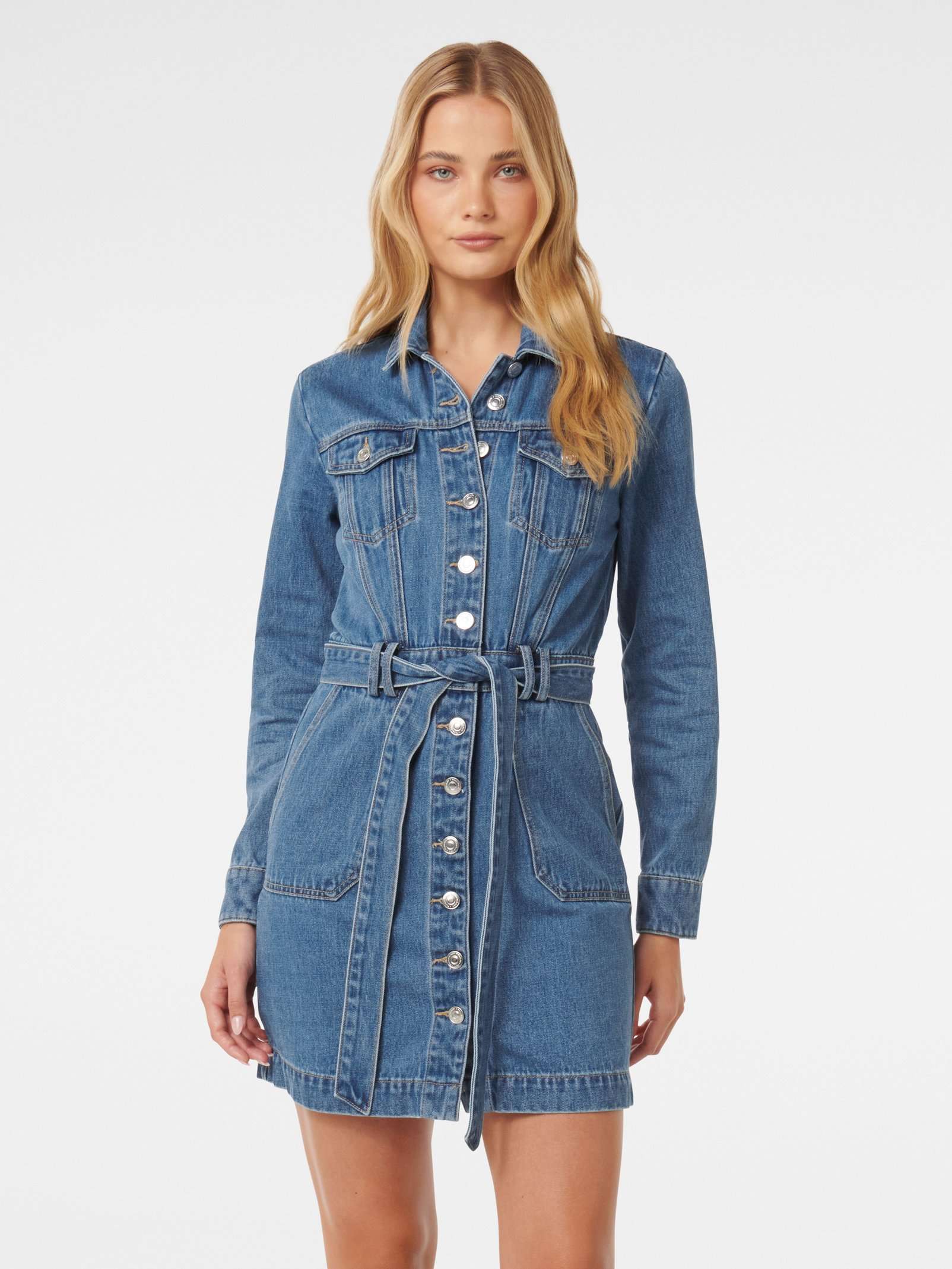 Buy Forever New Porcelain Maja Denim Dress Online