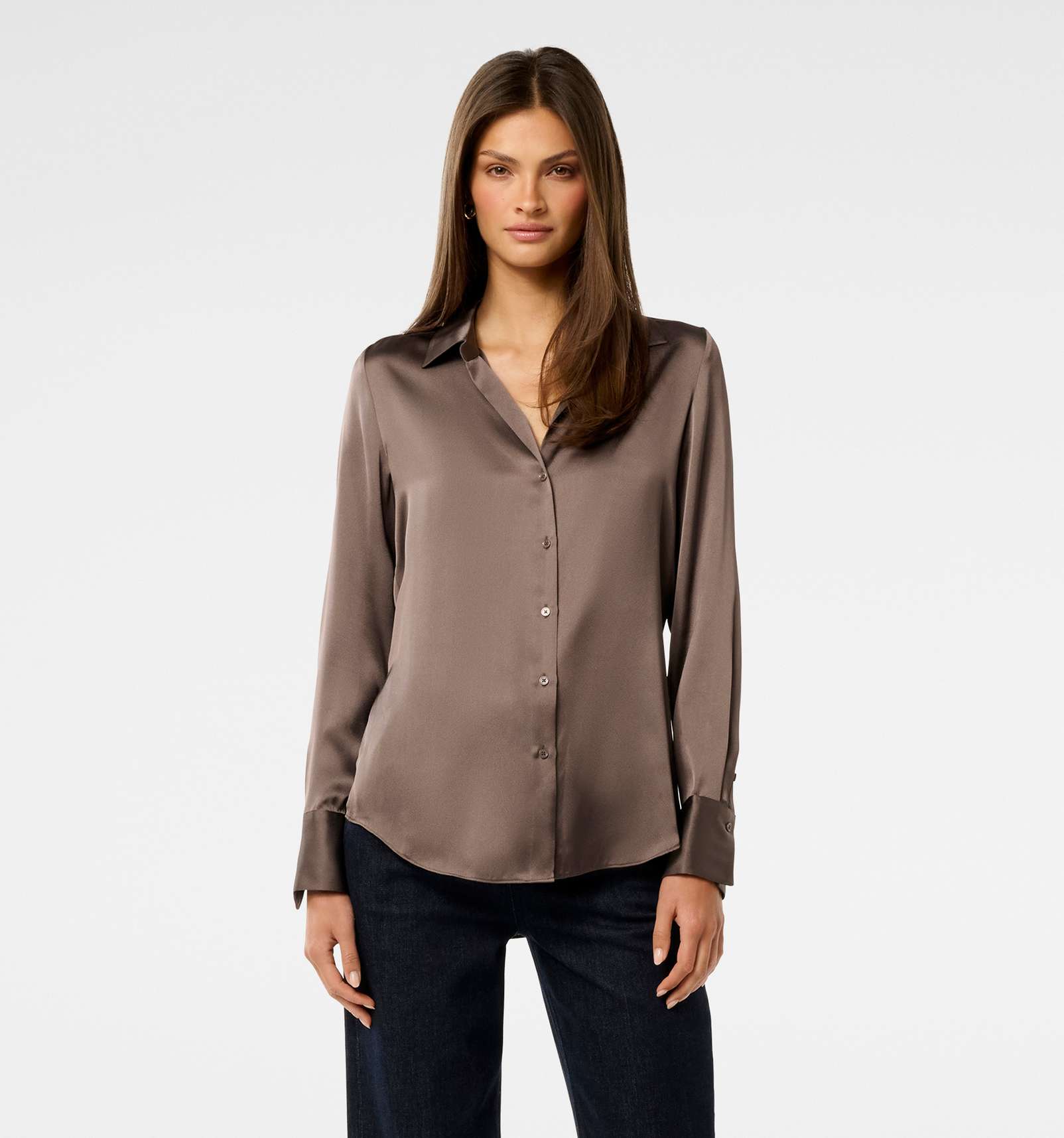 Harvey Notched Neck Satin Shirt