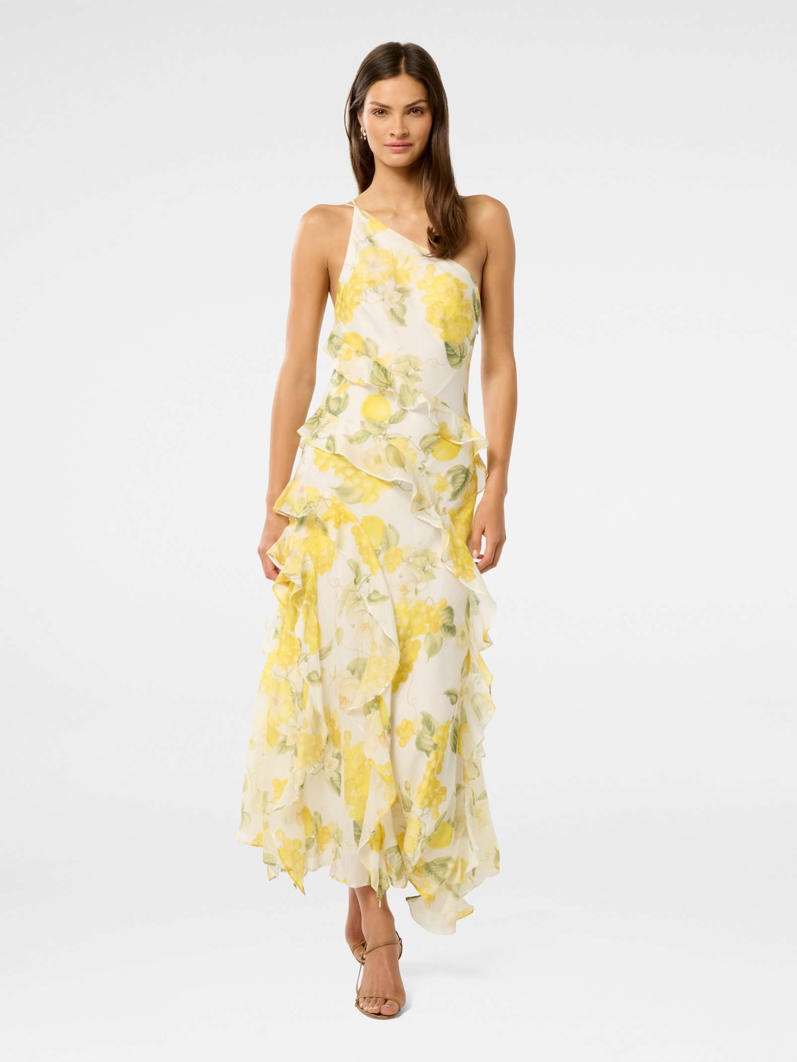 Belle One Shoulder Ruffle Gown