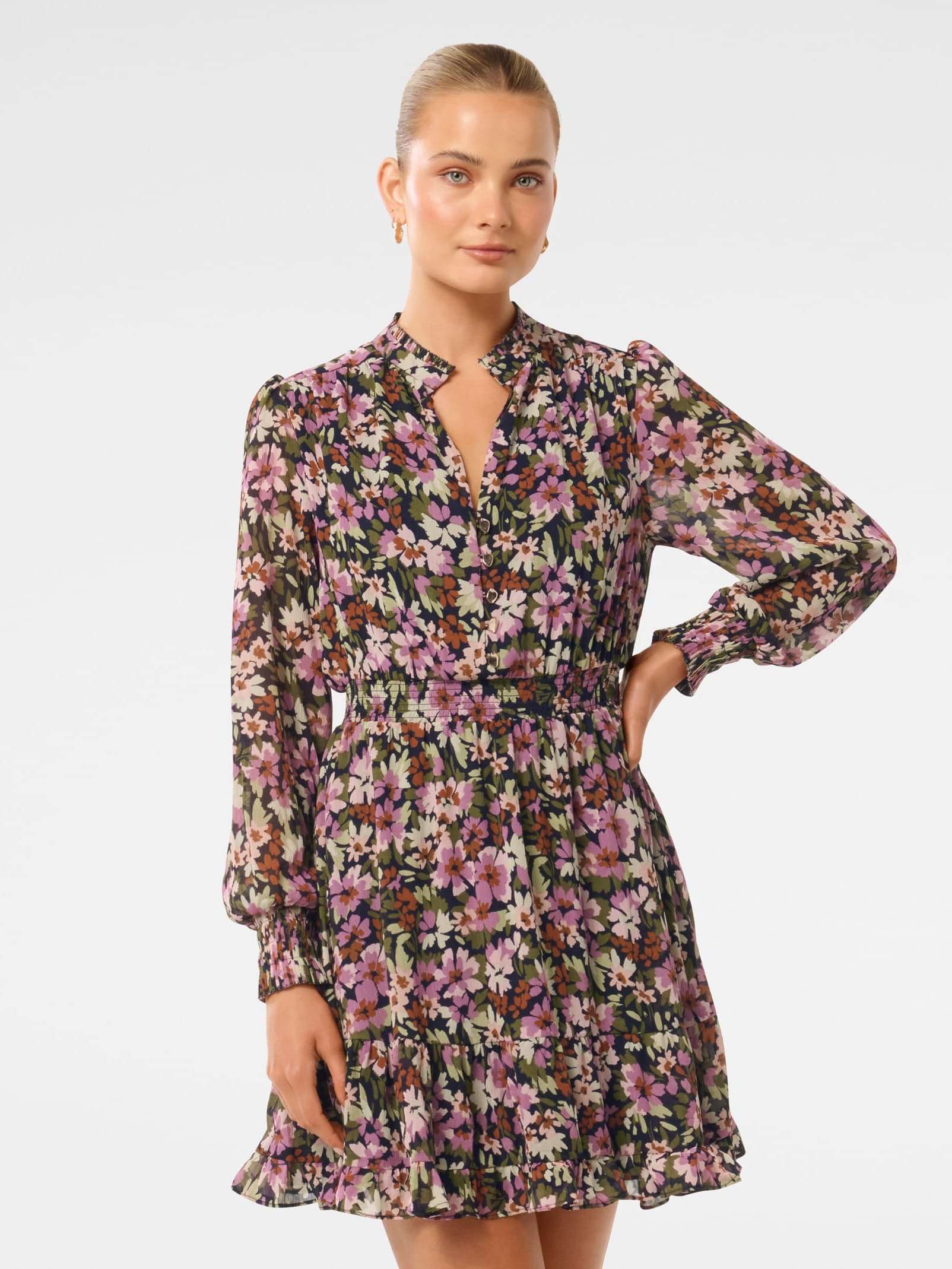 Penny Micro Pleat Skater Mini Dress Penny Micro Pleat Skater Mini Dress