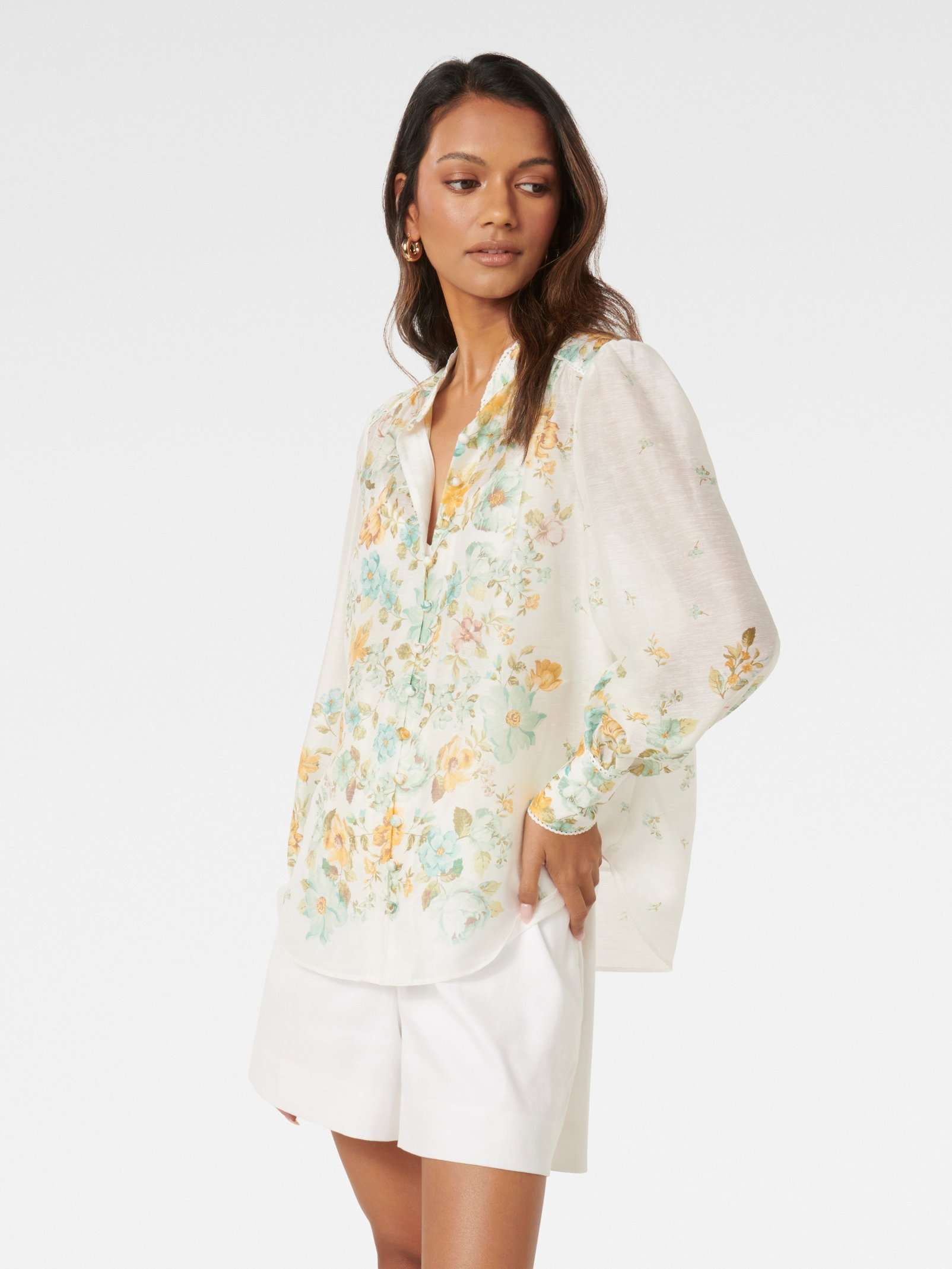 Buy Positano Floral Bettina Petite Floral Blouse Online