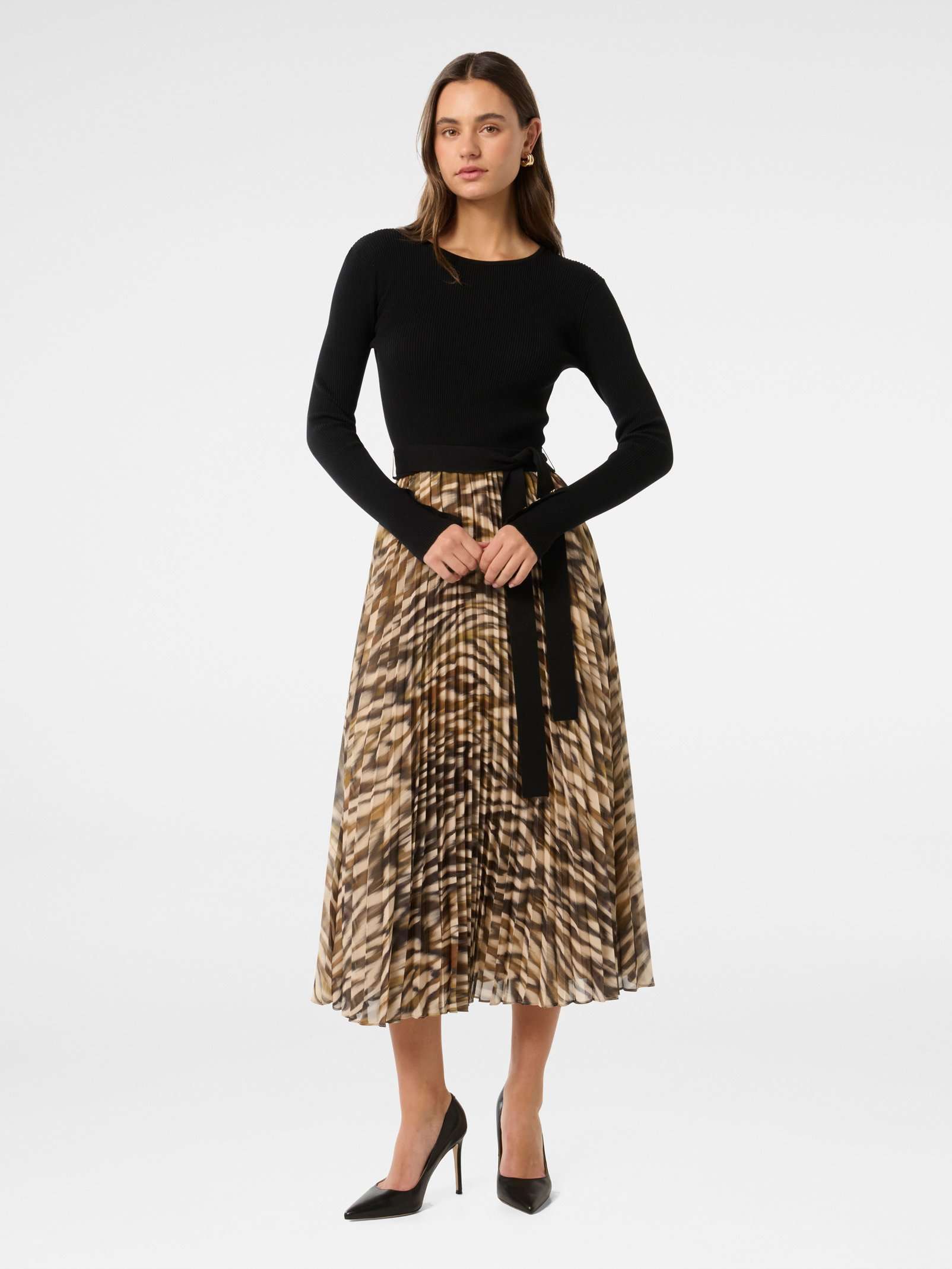 Bree Print Hem Knitted Midi Dress