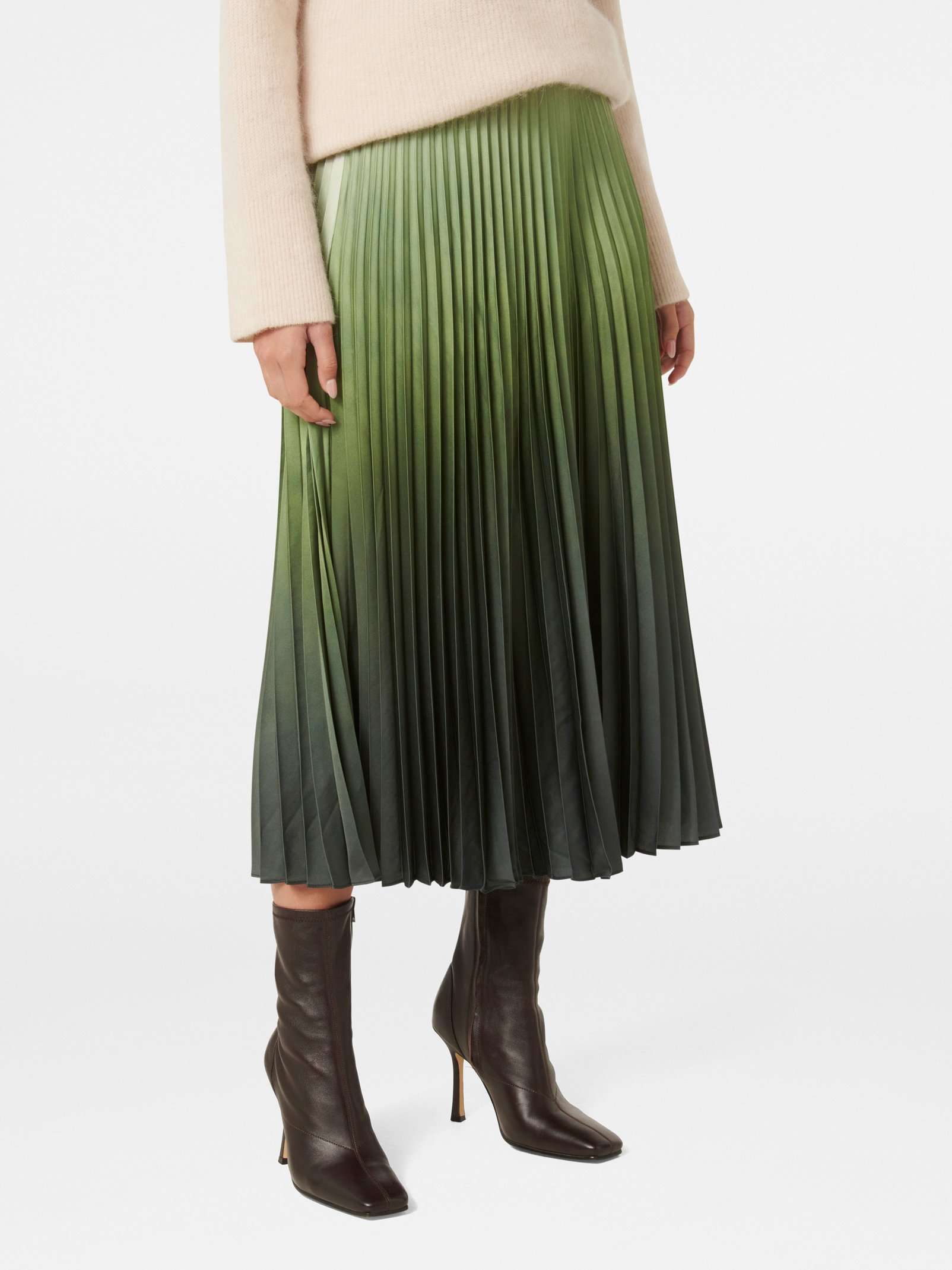 Evangeline Satin Pleated Maxi Skirt