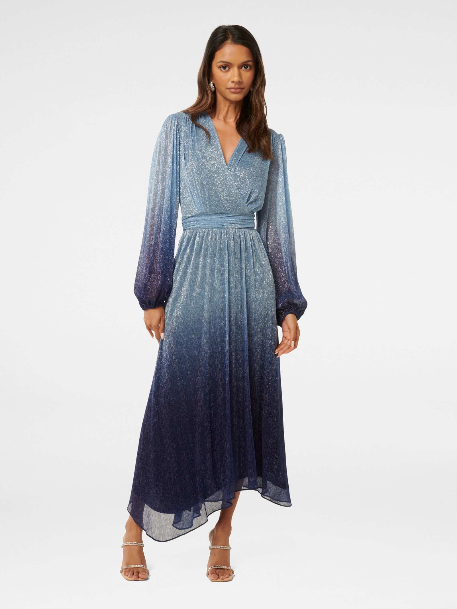 Gisele Petite Ombre Plisse Maxi Dress