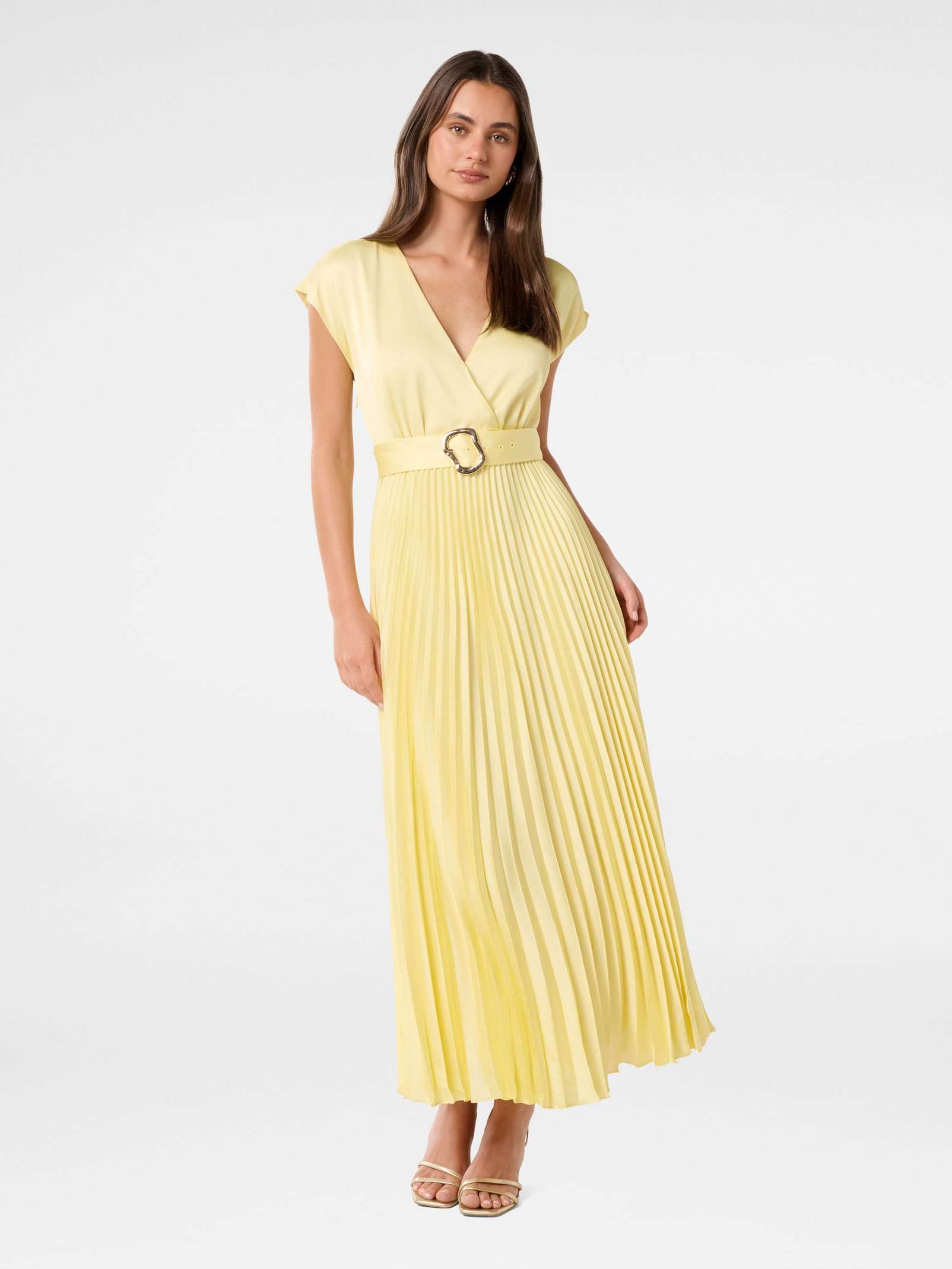 open lace back dress Brooklynn One-Shoulder Accordion Pleat Satin Midi Dress Teal L main image 0