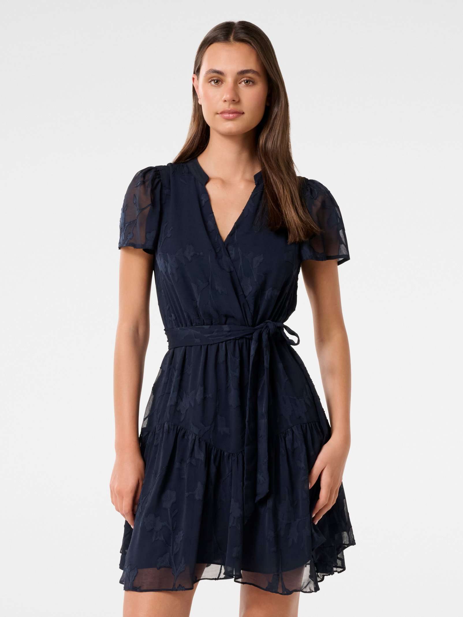 Cyrus Burn Out Flutter Sleeve Mini Dress